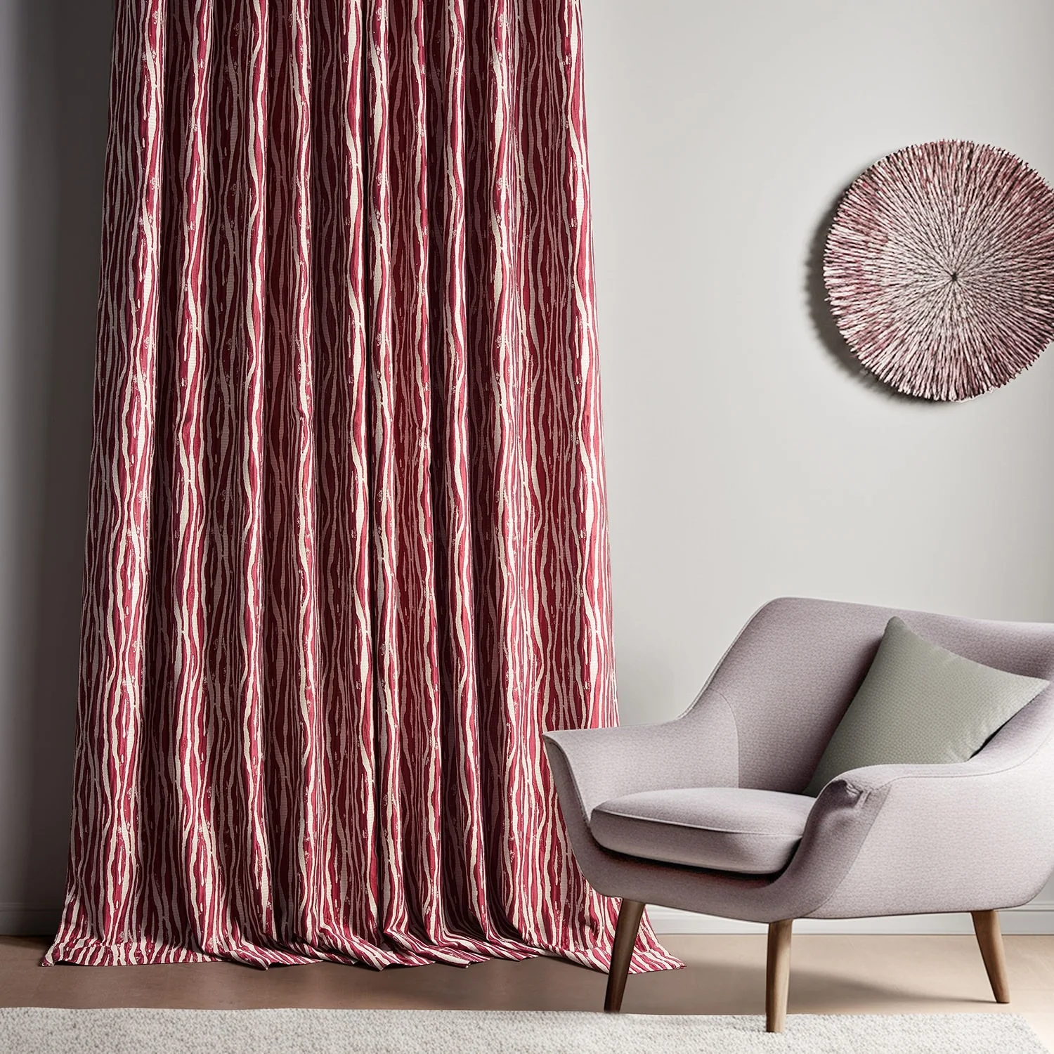 Exclusive Fabrics Jacquard Faux Silk Curtains - 1 Panel Room Darkening Curtain