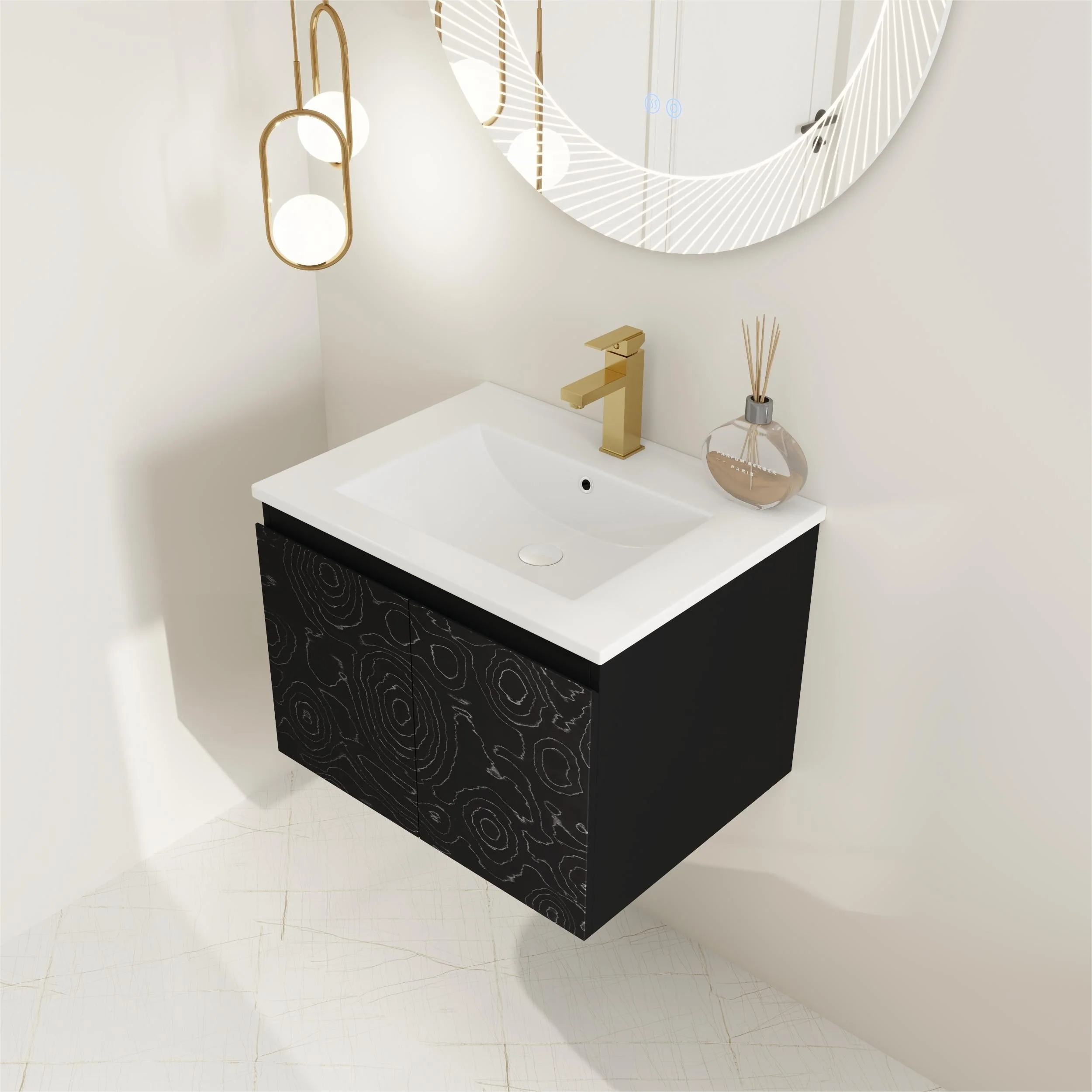 BNK 24/30/48 Inch Double Sink Bathroom Vanity with Soft Close Door