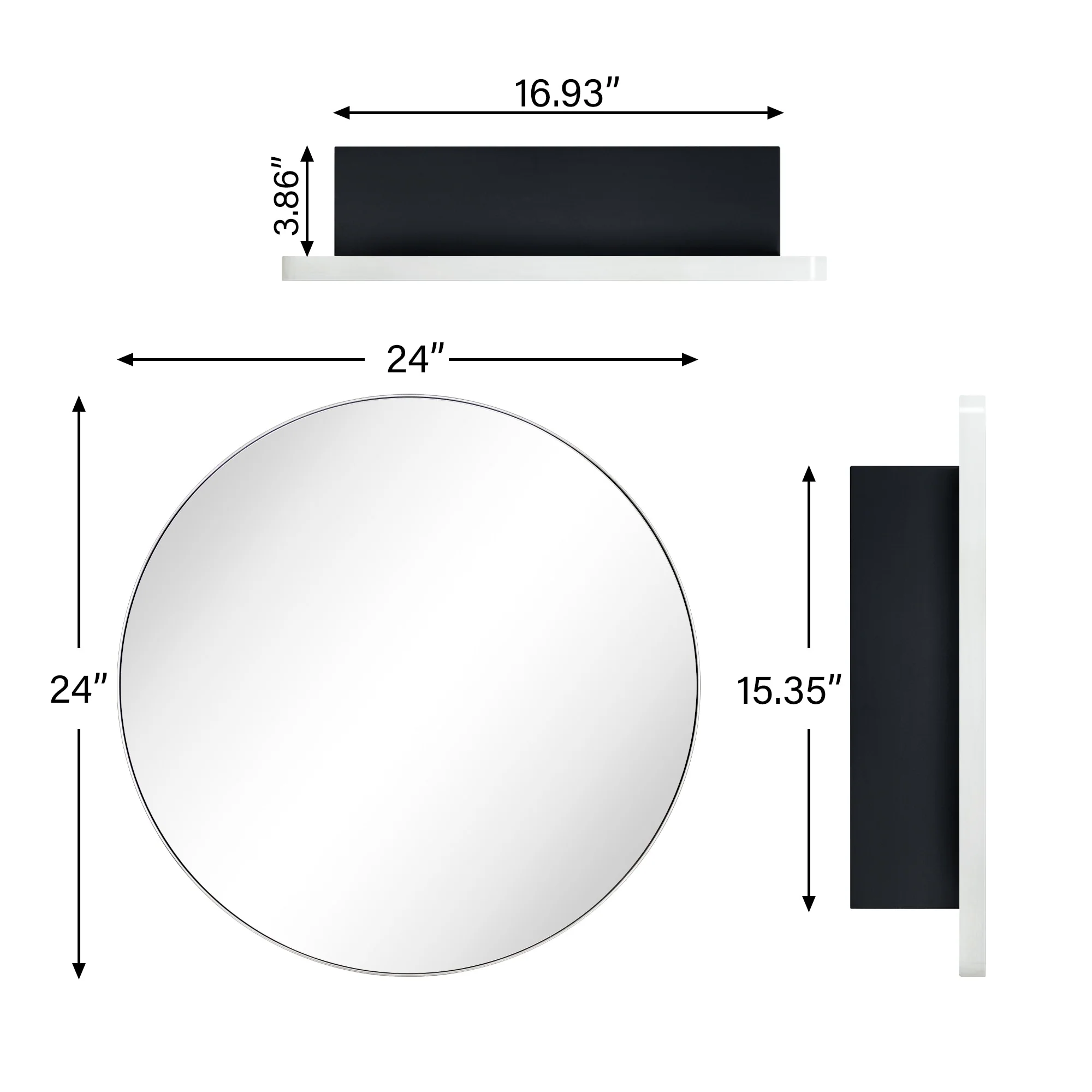 TEHOME Myriel Surface Mount Framed Round Medicine Cabinet with Mirror