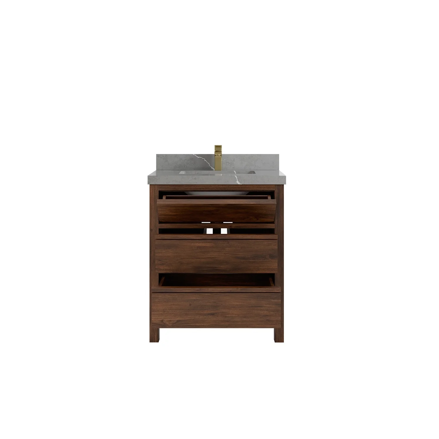 Willow Collections 30 in. W x 22 in. D Elizabeth Solid Teak Wodd Single Sink Bathroom Vanity with Countertop