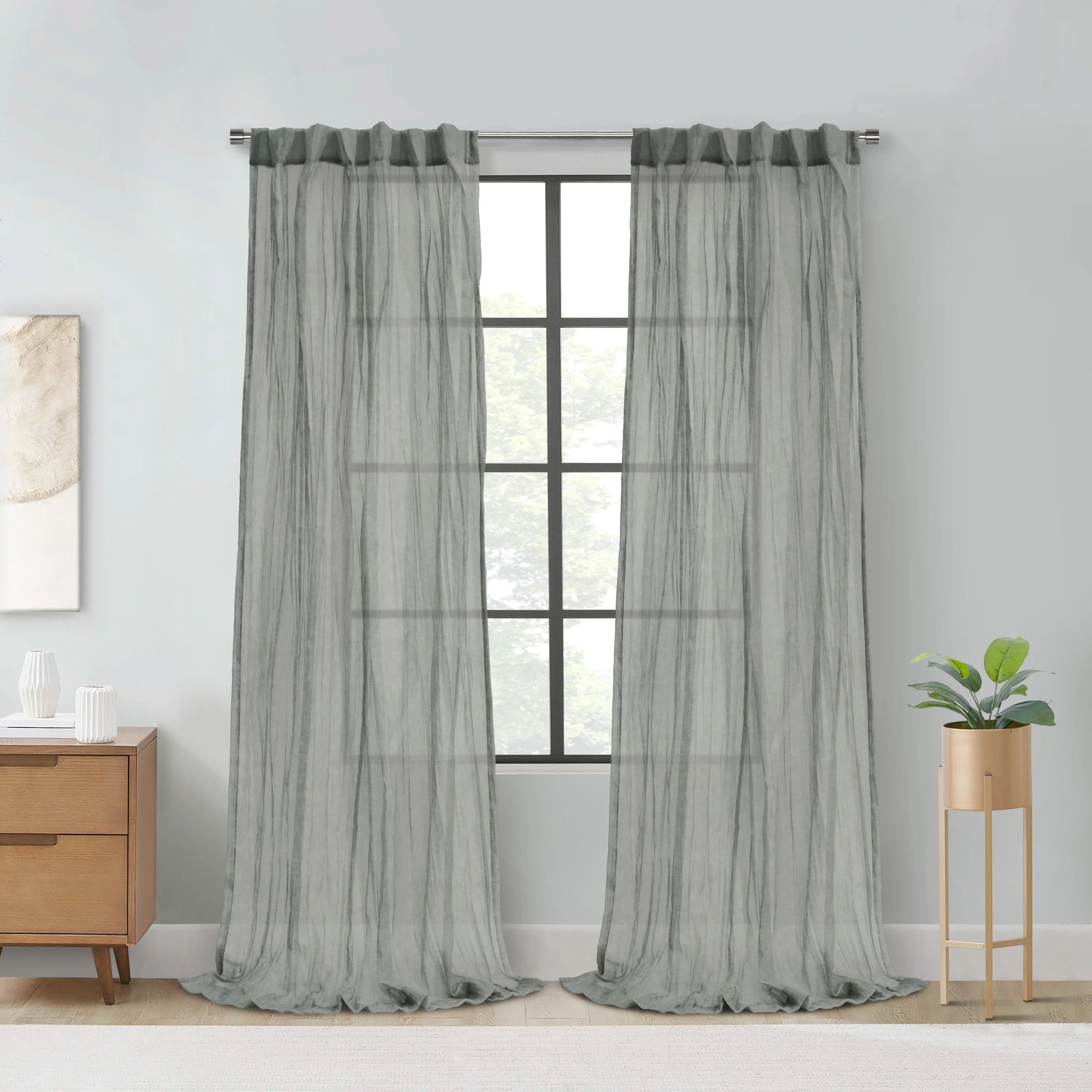 Paloma Sheer Dual Header Curtain Panel