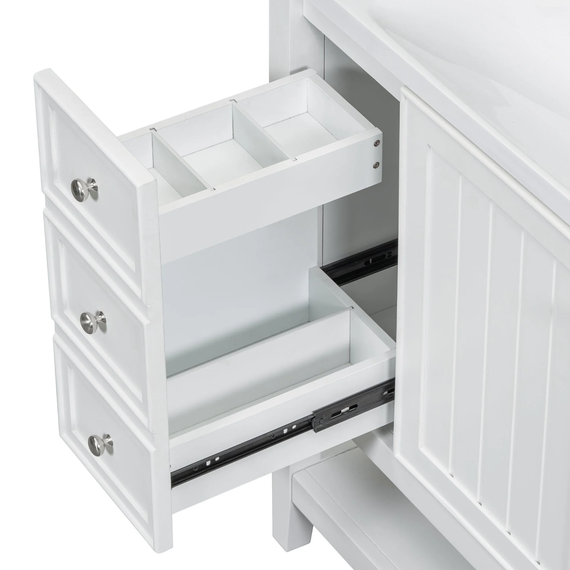 36 Inch Freestanding Bathroom Vanity Set with Drawers and Ceramic Sink