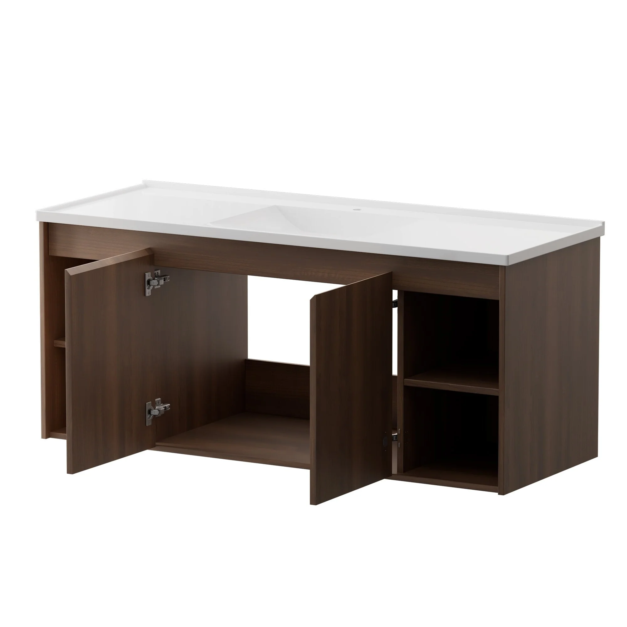 48-Inch Wall-Mounted Modern Bathroom Vanity with Single Sink – Sleek MDF Construction for Contemporary Spaces