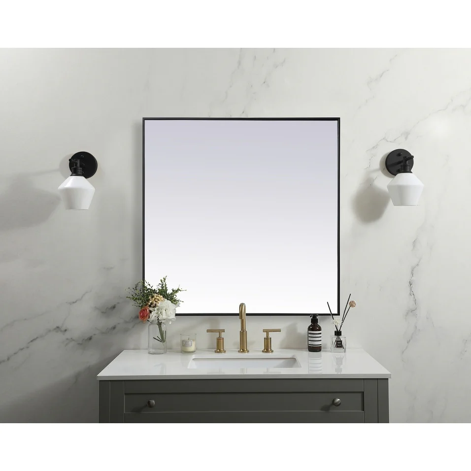 Indigo Home Metal Frame Square Mirror 42 inch