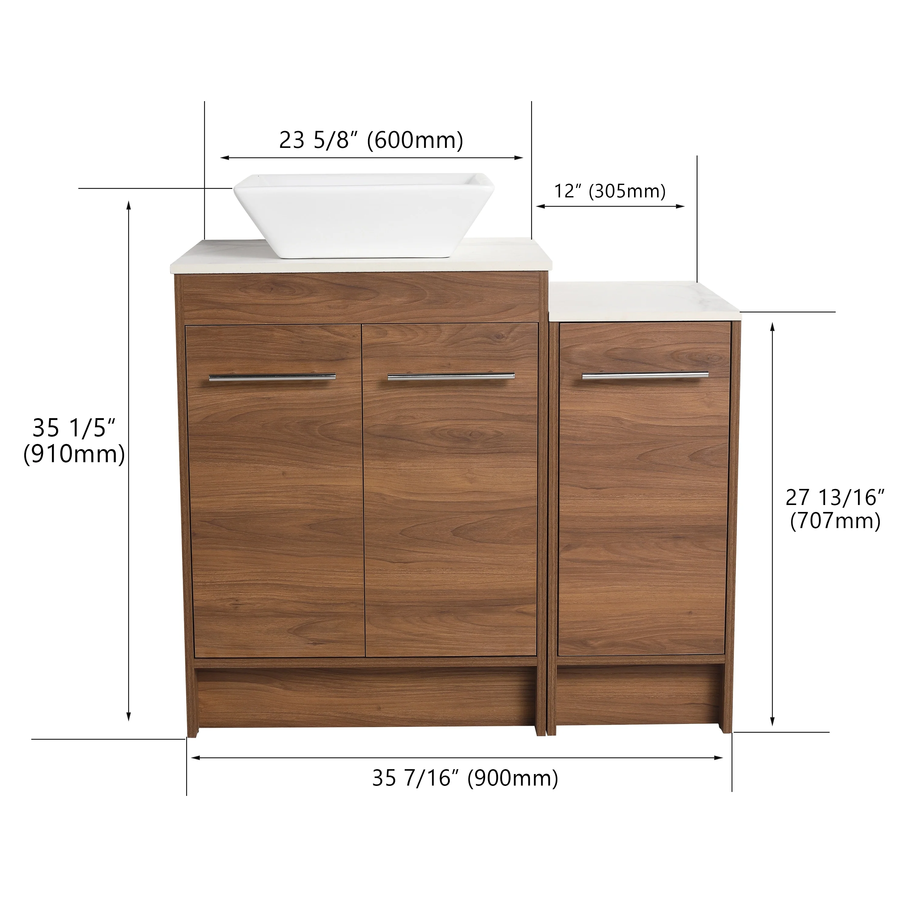BNK 24/36/48/60 Inch Bathroom Vanity with Sink, Freestanding Bathroom Vanity with Soft Close Doors and Adjustable Shelf