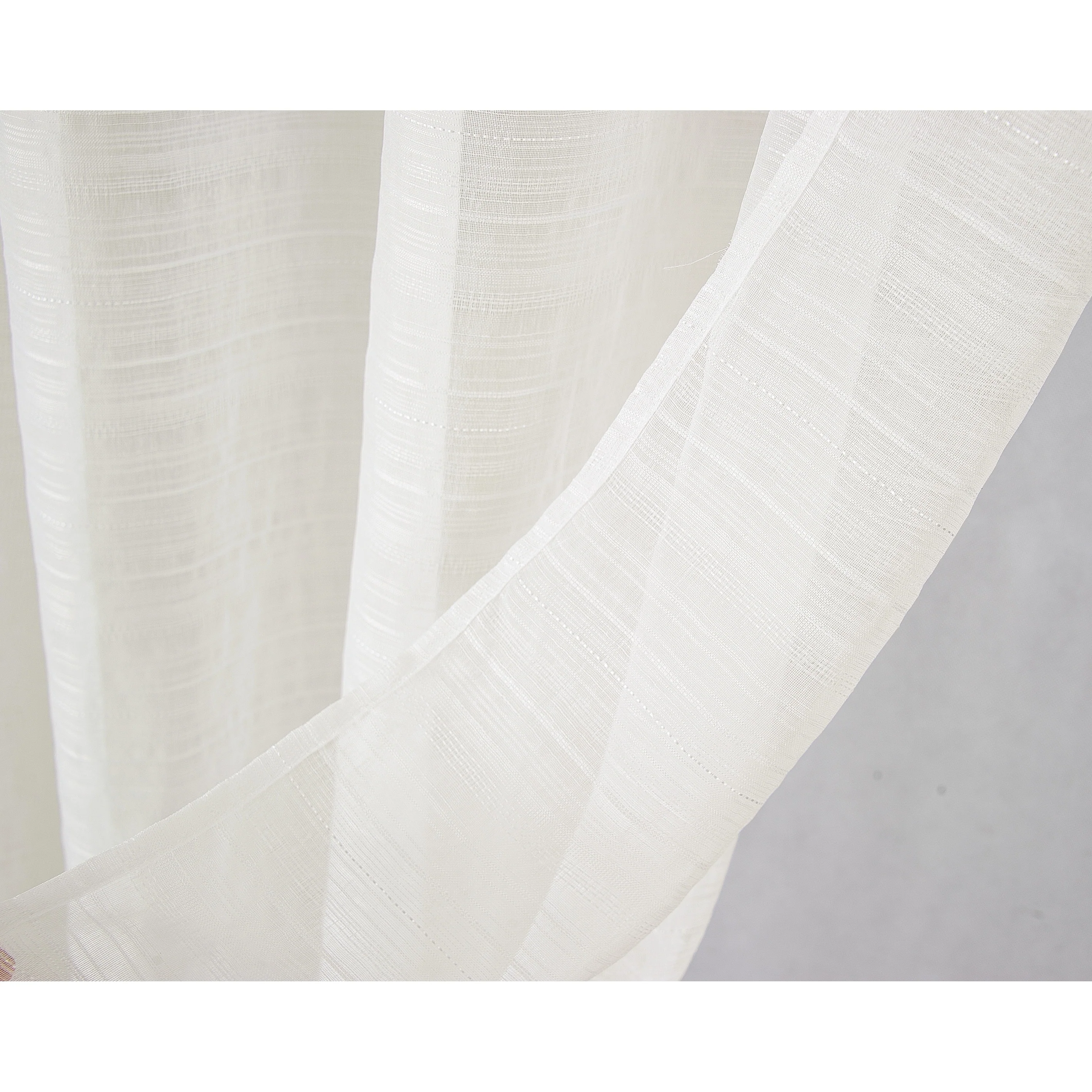 Erica Striped Doily Single Grommet Curtain Panel - (1x) 54 x 90 in. - (1x) 54 x 90 in.