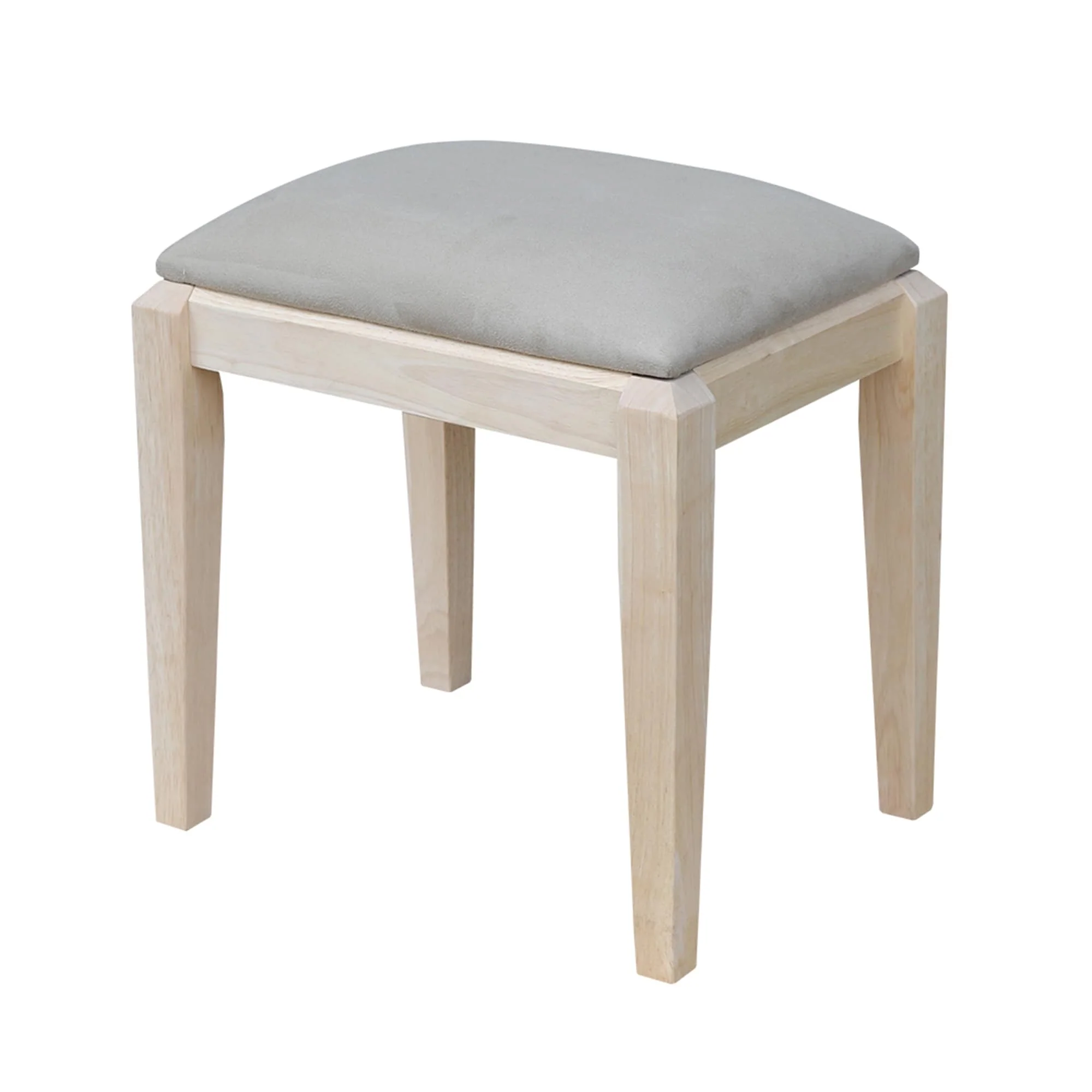 Solid Wood Upholstered Vanity Bench - N/A