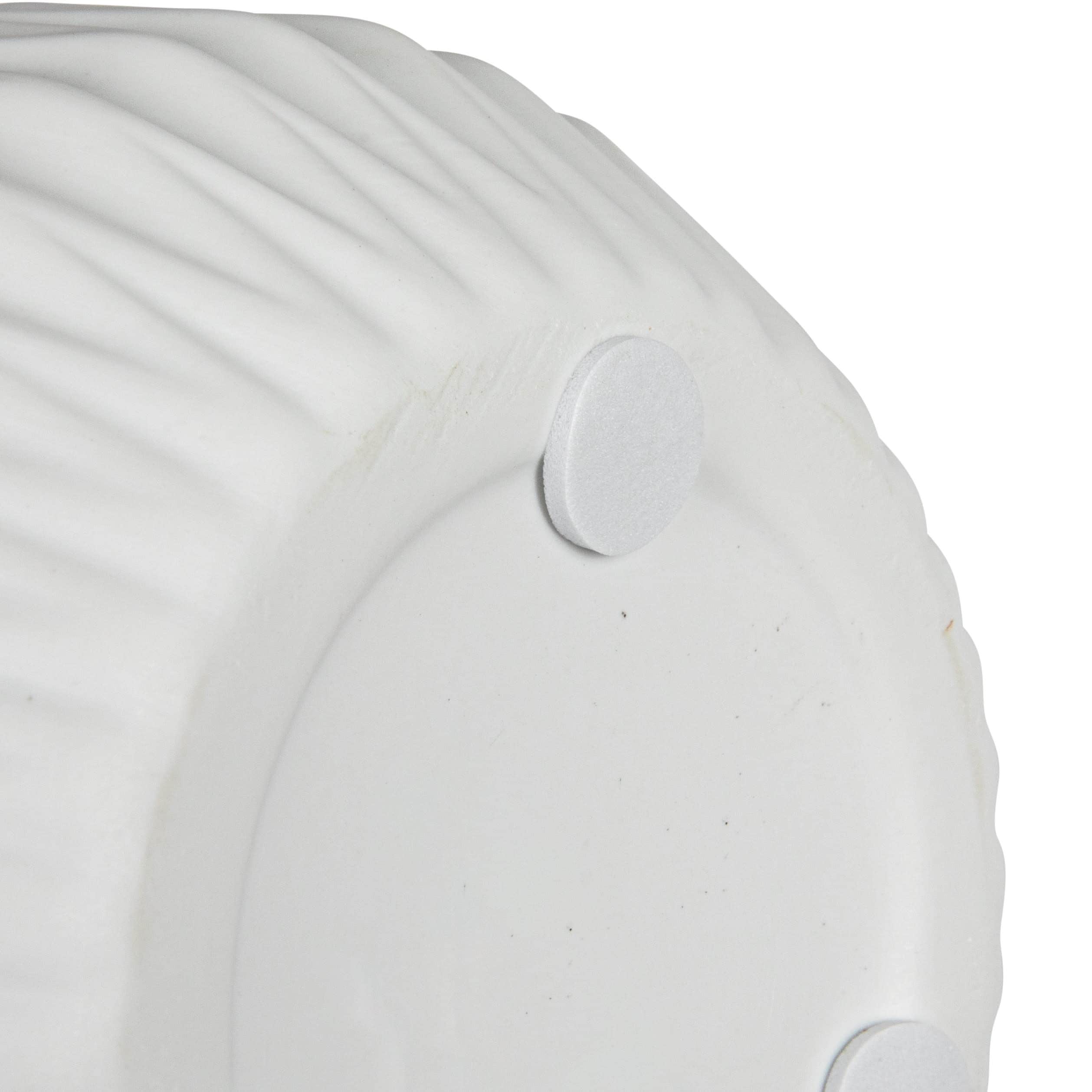 Stoneware Fluted Vase with Embossed Lines - 5.5