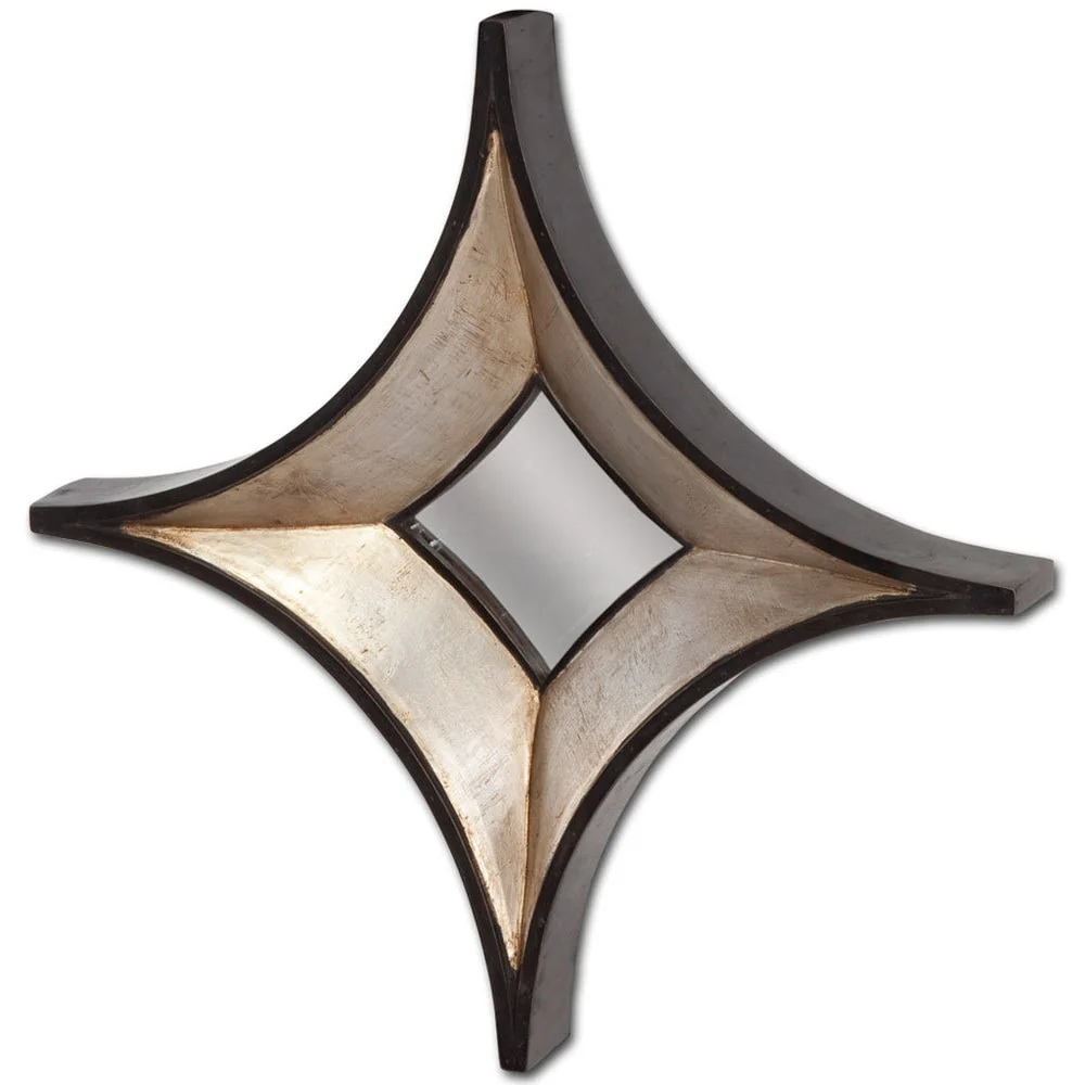 Ovallas Champagne Wood Frame Star-Shaped Mirror - 16