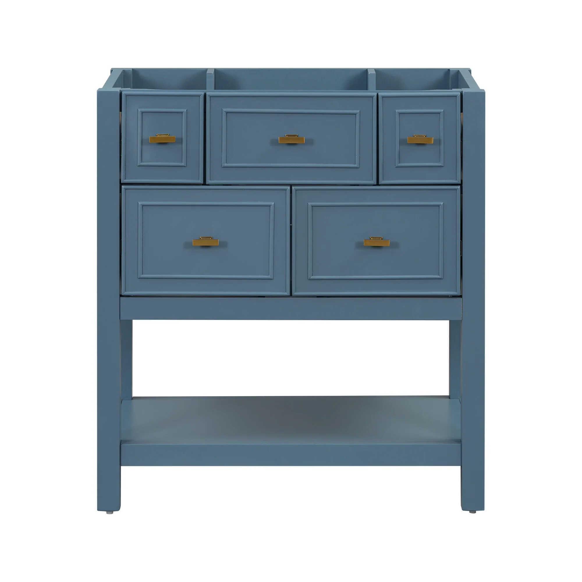 Free Standing Single Bathroom Vanity with 5 Drawers Bathroom Storage Cabinet