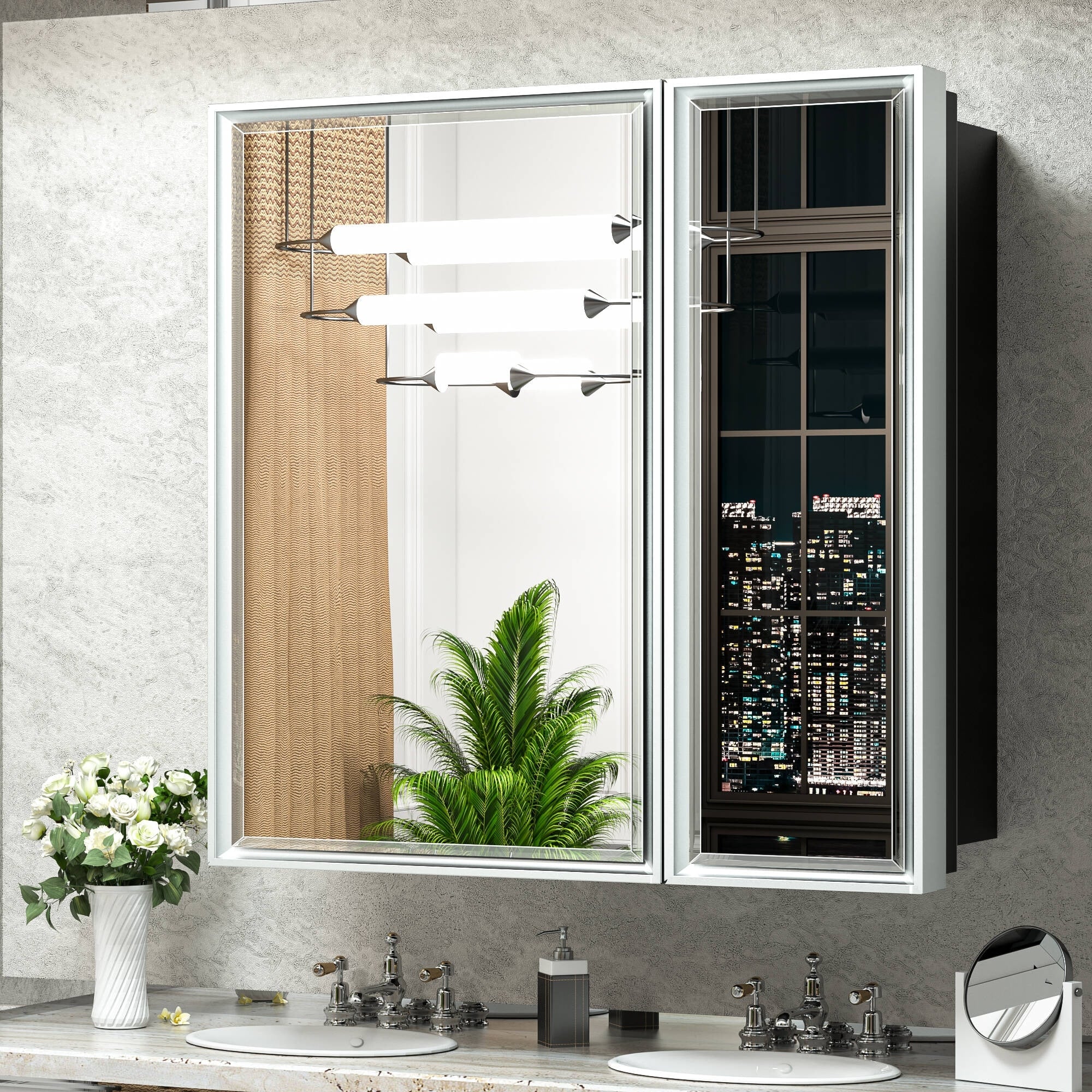 TokeShimi Medicine Cabinets for Bathroom with Mirror, Beveled Framed