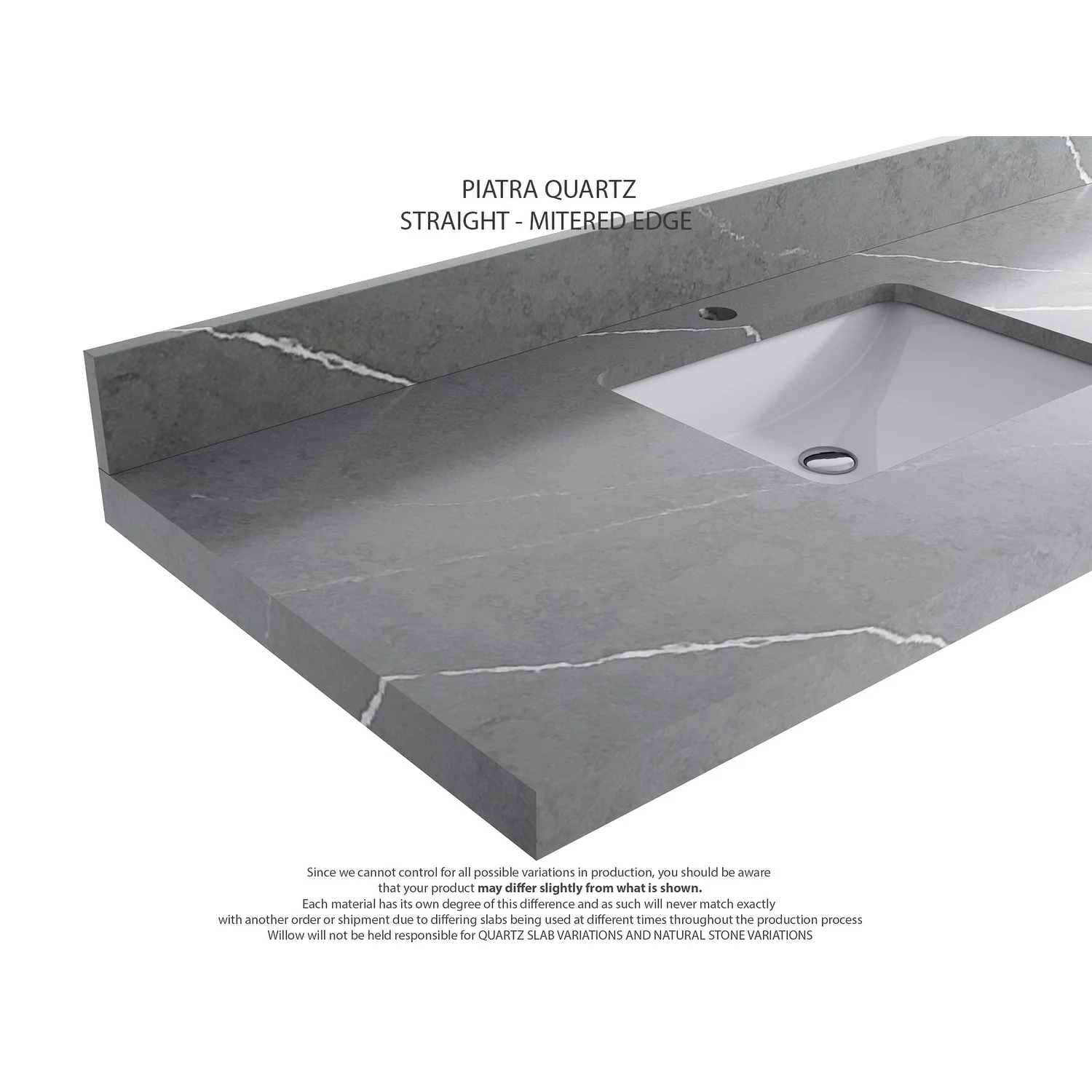 Willow Collections 48 in. W x 22 in. D Aberdeen Single Bowl Sink Bathroom Vanity with Countertop