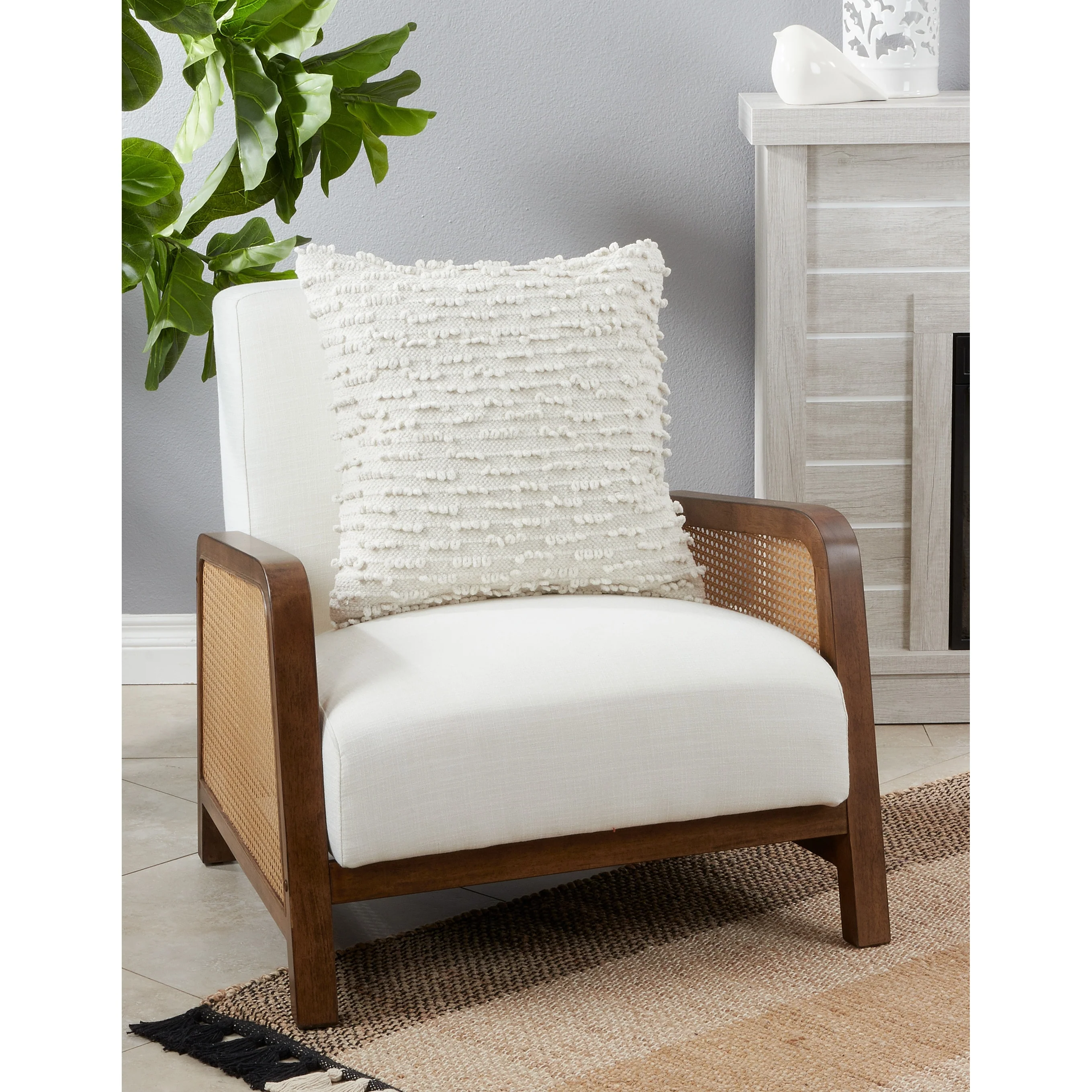 Nubby Design Down Filled Throw Pillow