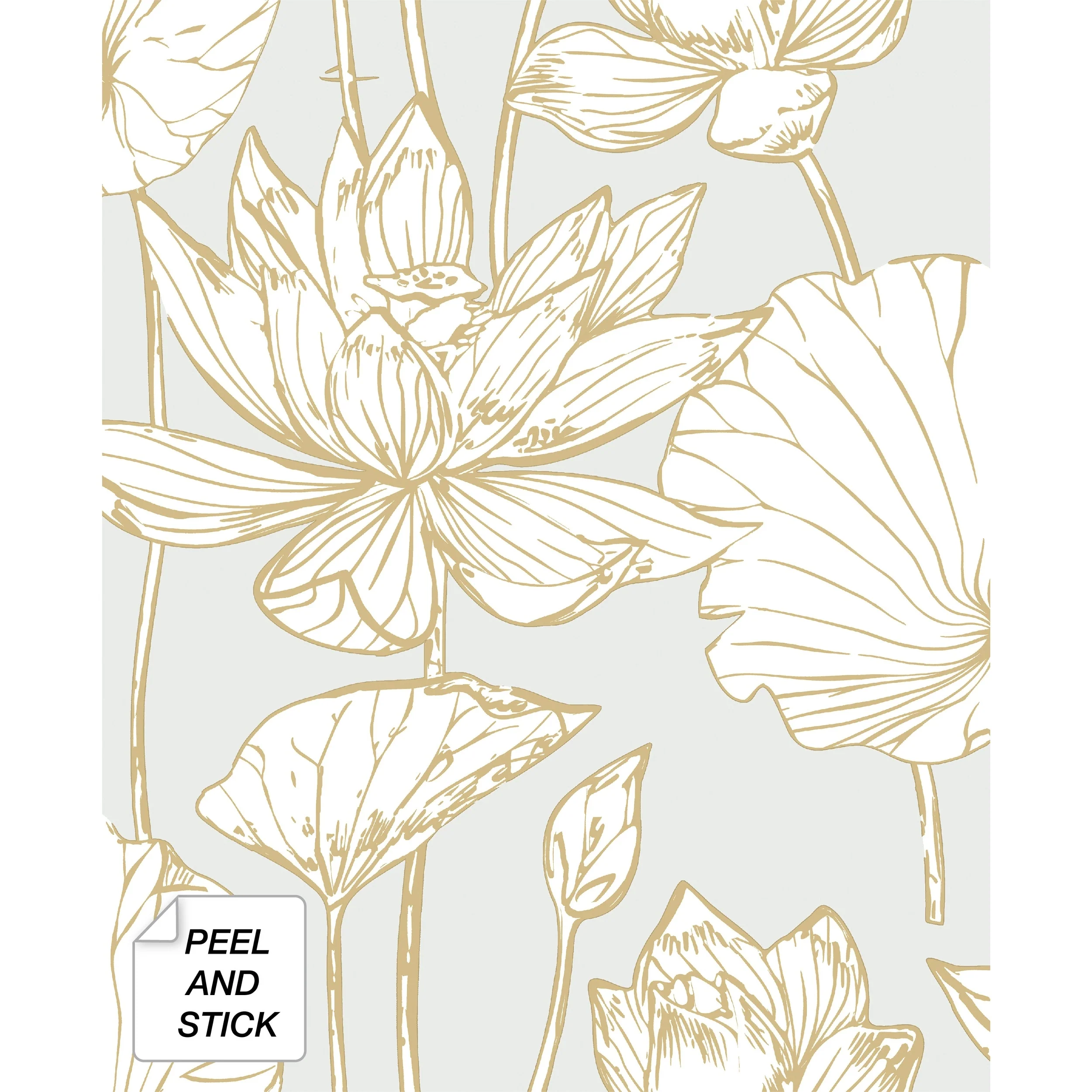 NextWall Lotus Floral Peel and Stick Wallpaper