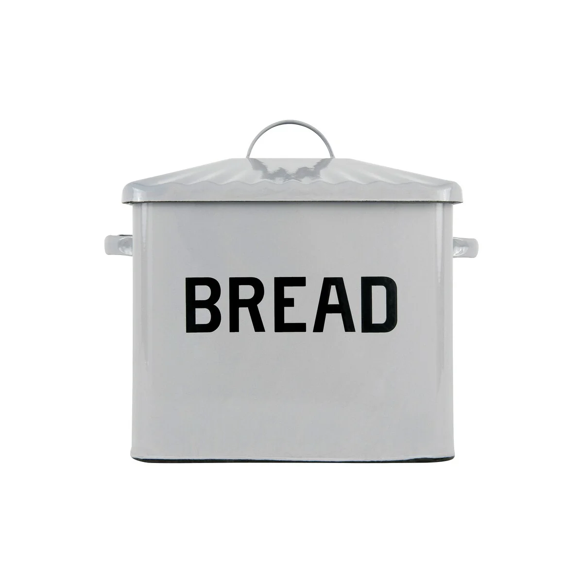 Enameled Metal Bread Box with
