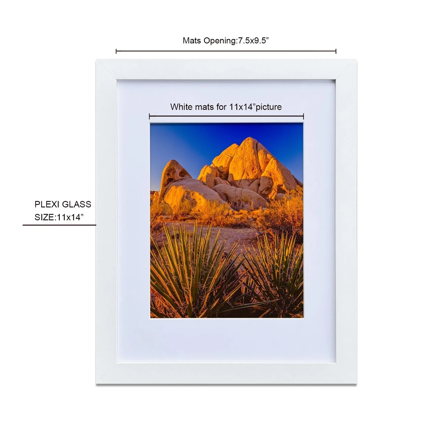 US Pride Furniture 11x14 Inch Wood Picture Frame - Set of 2