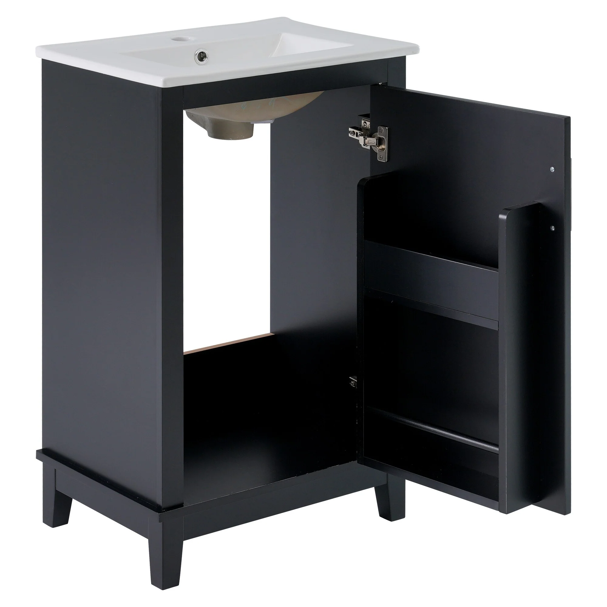 20 Inch Modern Bathroom Vanity with Ceramic Sink Small Space Cabinet