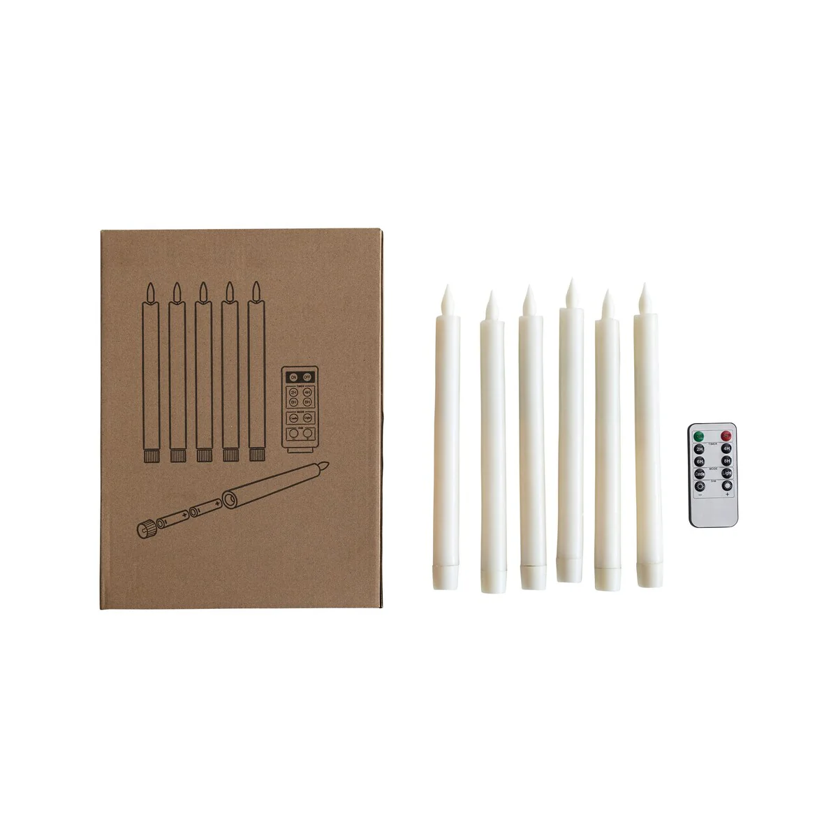 Flameless LED Wax Taper Candles with 8 Hour Timer and Remote - 3.8