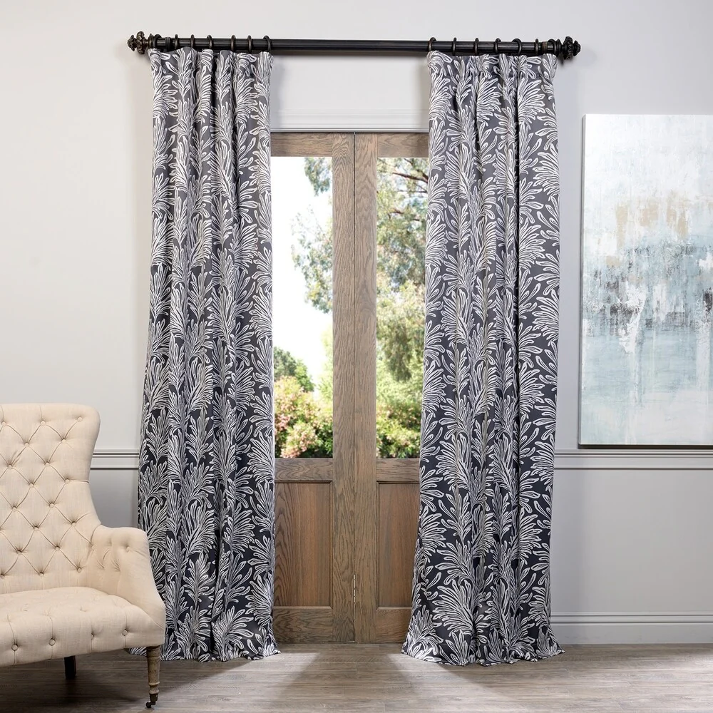 Exclusive Fabrics Palm Room Darkening Curtain Panel Pair