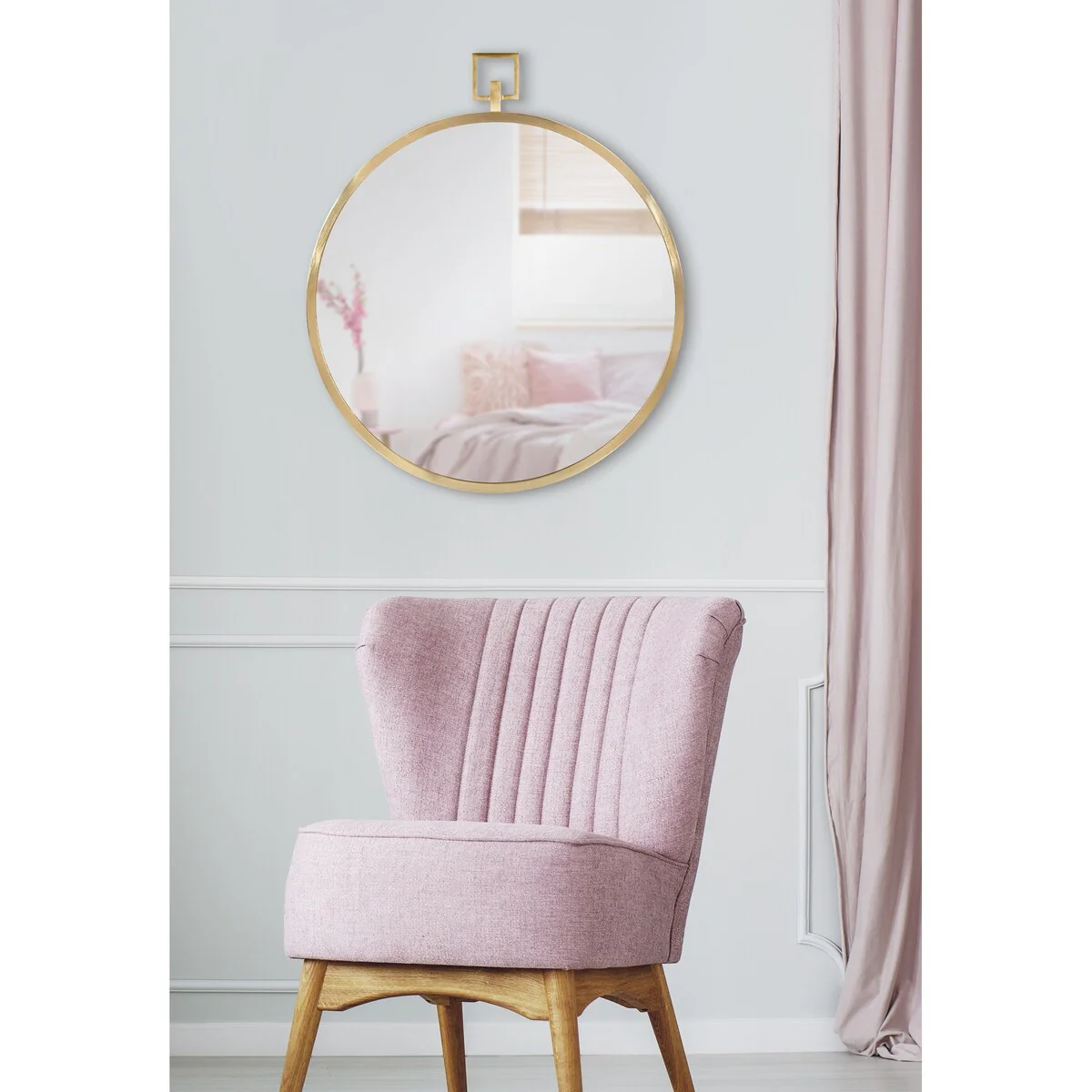 Kate and Laurel Tabb Round Framed Mirror