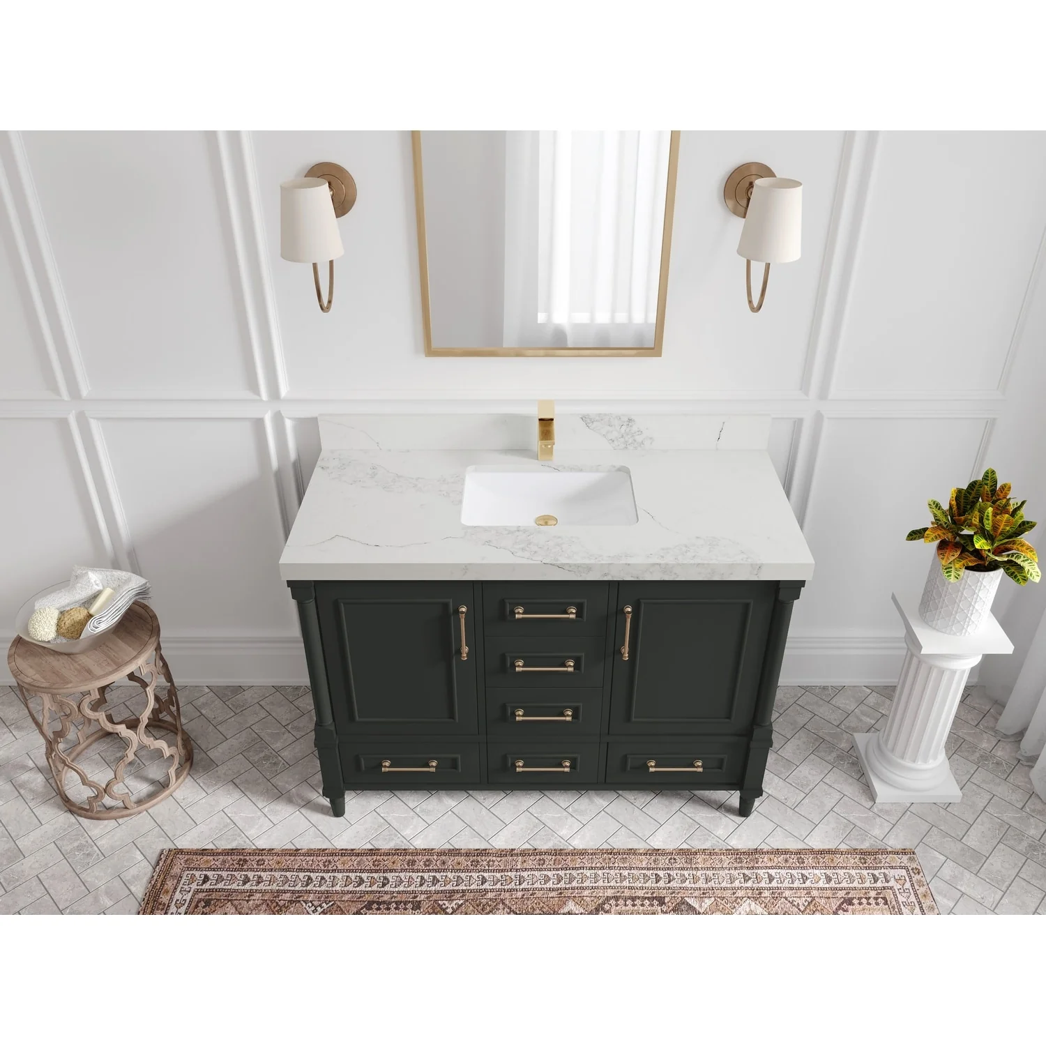 Willow Collections 48 in. W x 22 in. D Aberdeen Single Bowl Sink Bathroom Vanity with Countertop