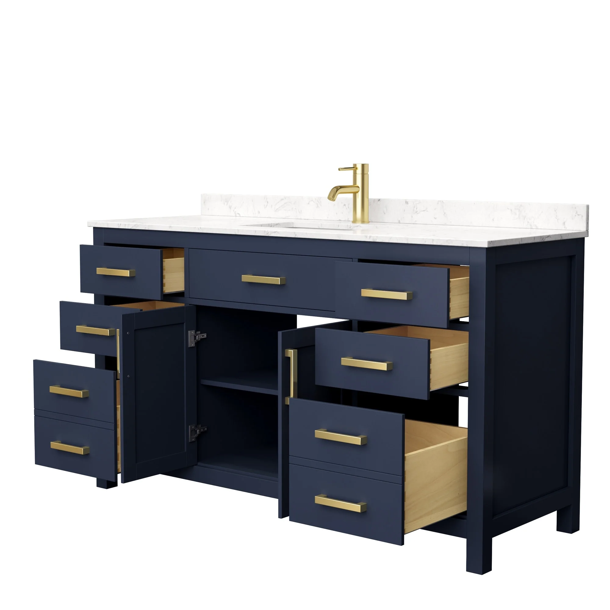 Beckett 60 Inch Single Vanity, Cultured Marble Top