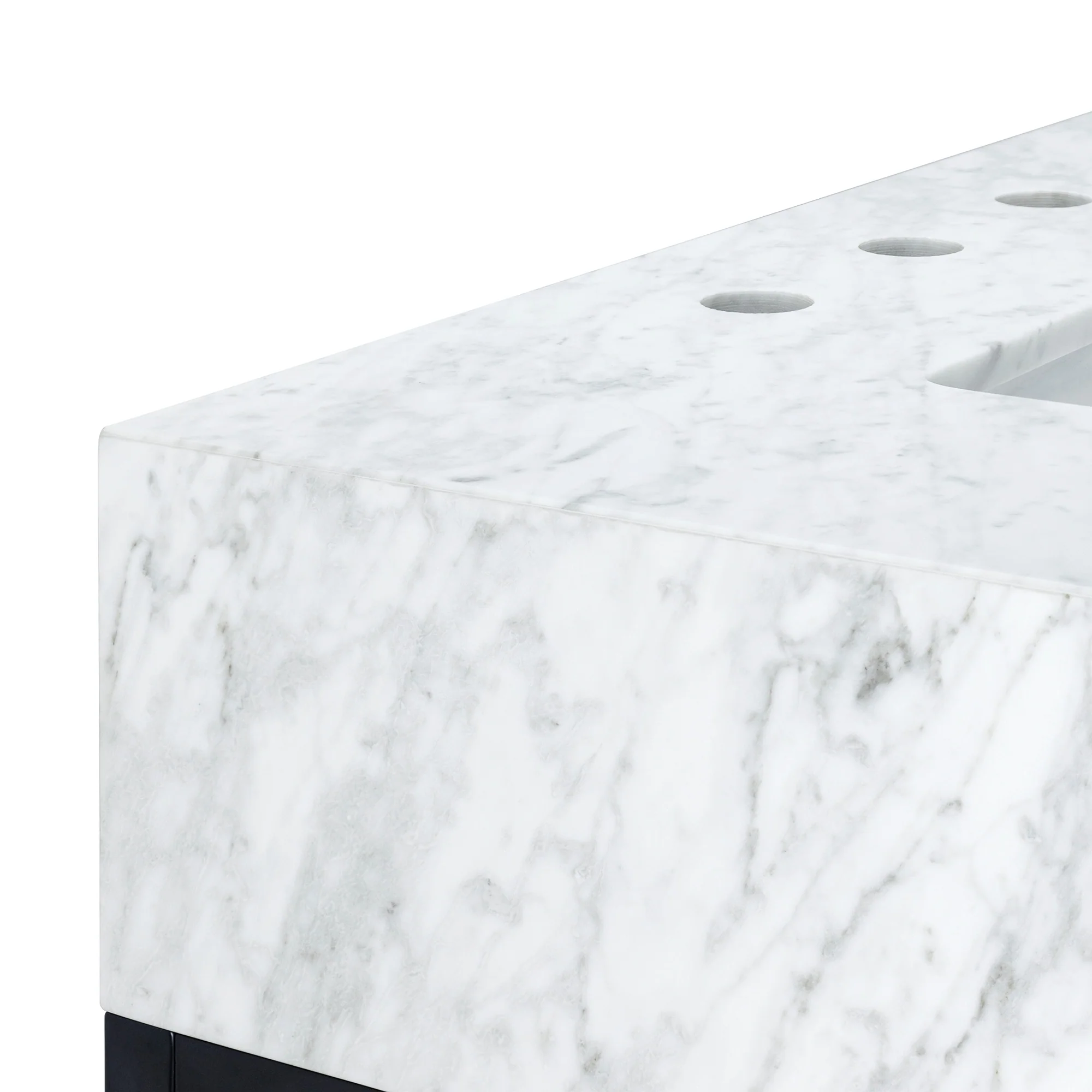 TEHOME Kliti 26'' Free-standing Single Bathroom Vanity with Carrara Marble Vanity Top