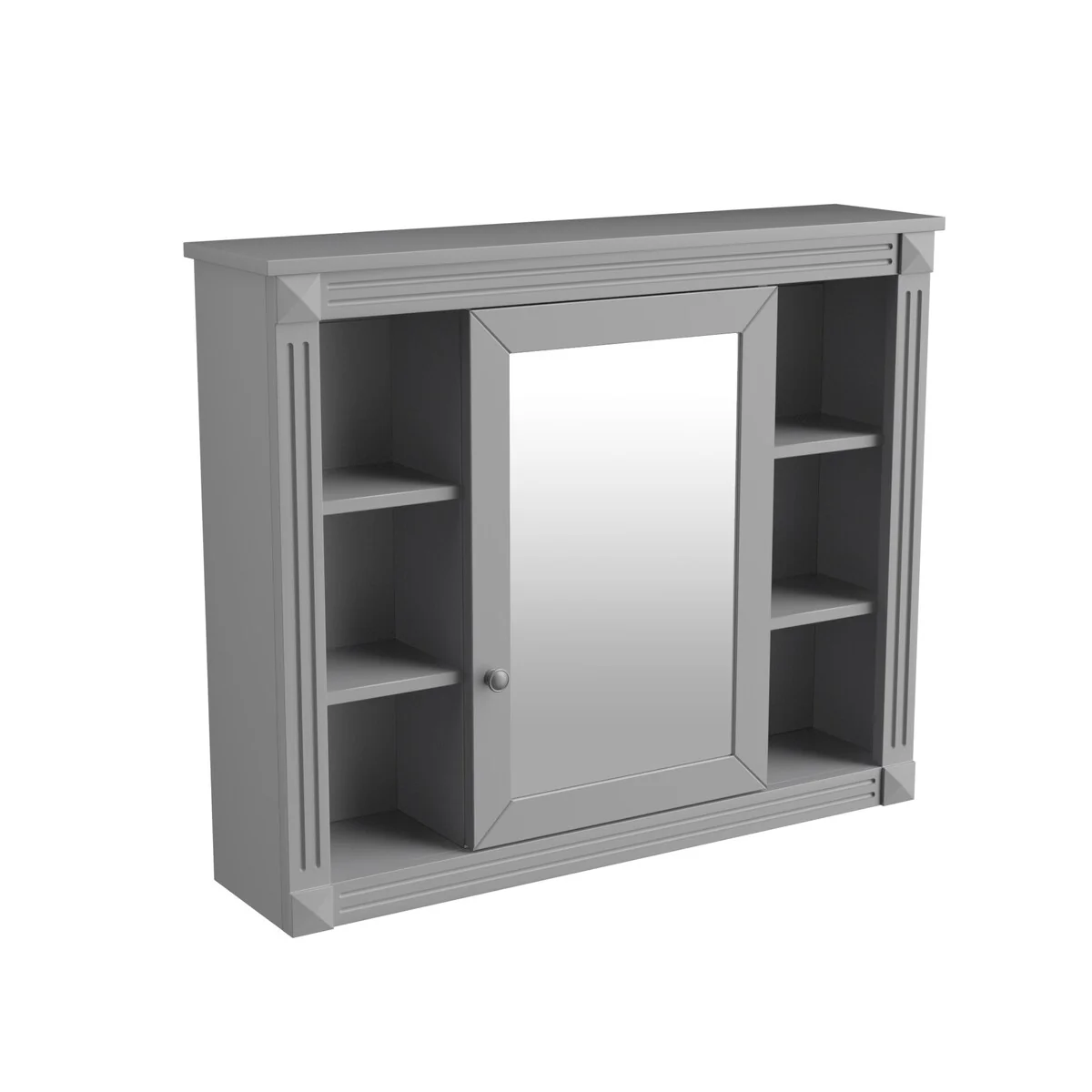 Wall Mounted Bathroom Storage Cabinet,Wall Cabinet with Mirror,Mirror Cabinet with 6 Open Shelves(Not Include Bathroom Vanity )