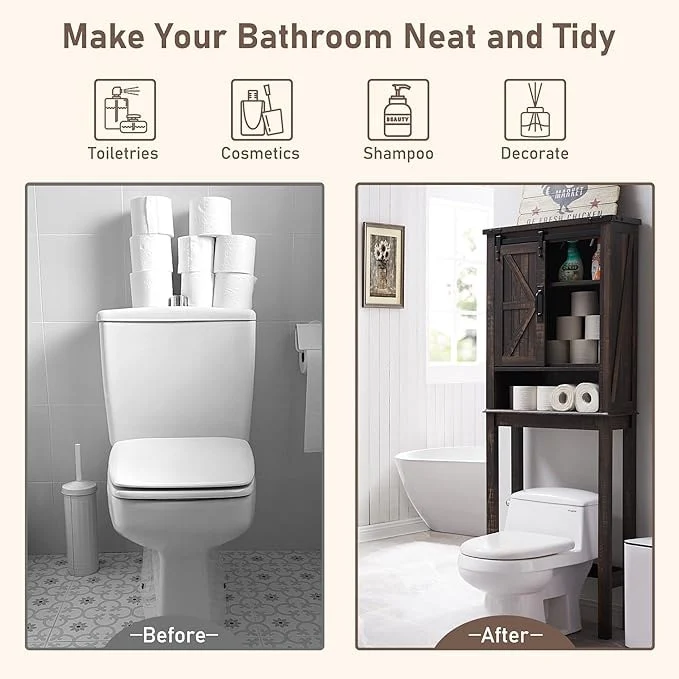 Farmhouse Over The Toilet Storage Cabinet, Cabinet Over Toilet