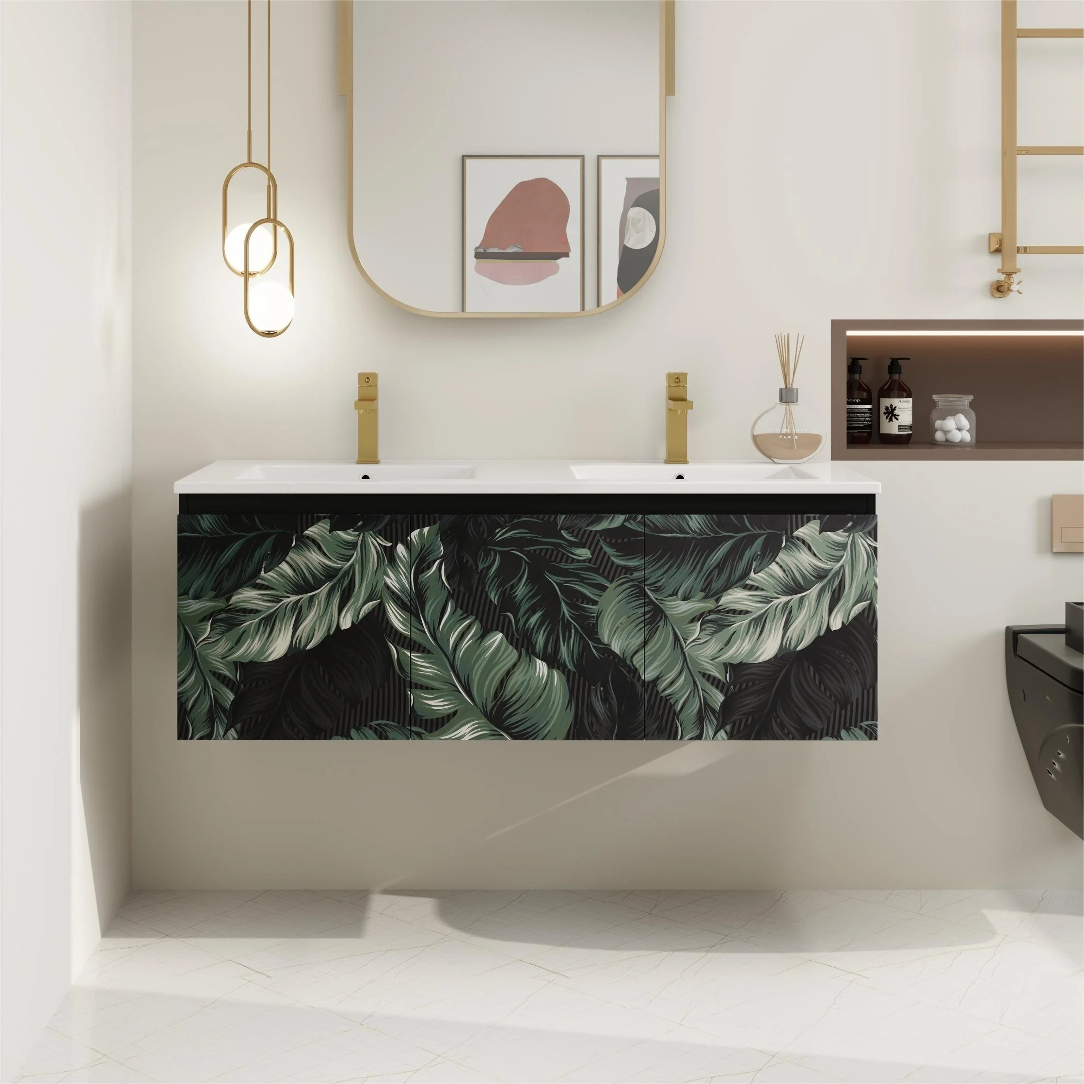 BNK 24/30/48 Inch Double Sink Bathroom Vanity with Soft Close Door