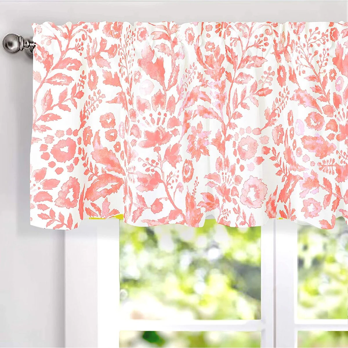 DriftAway Julia Geo/Leaf Window Curtain Valance Pair