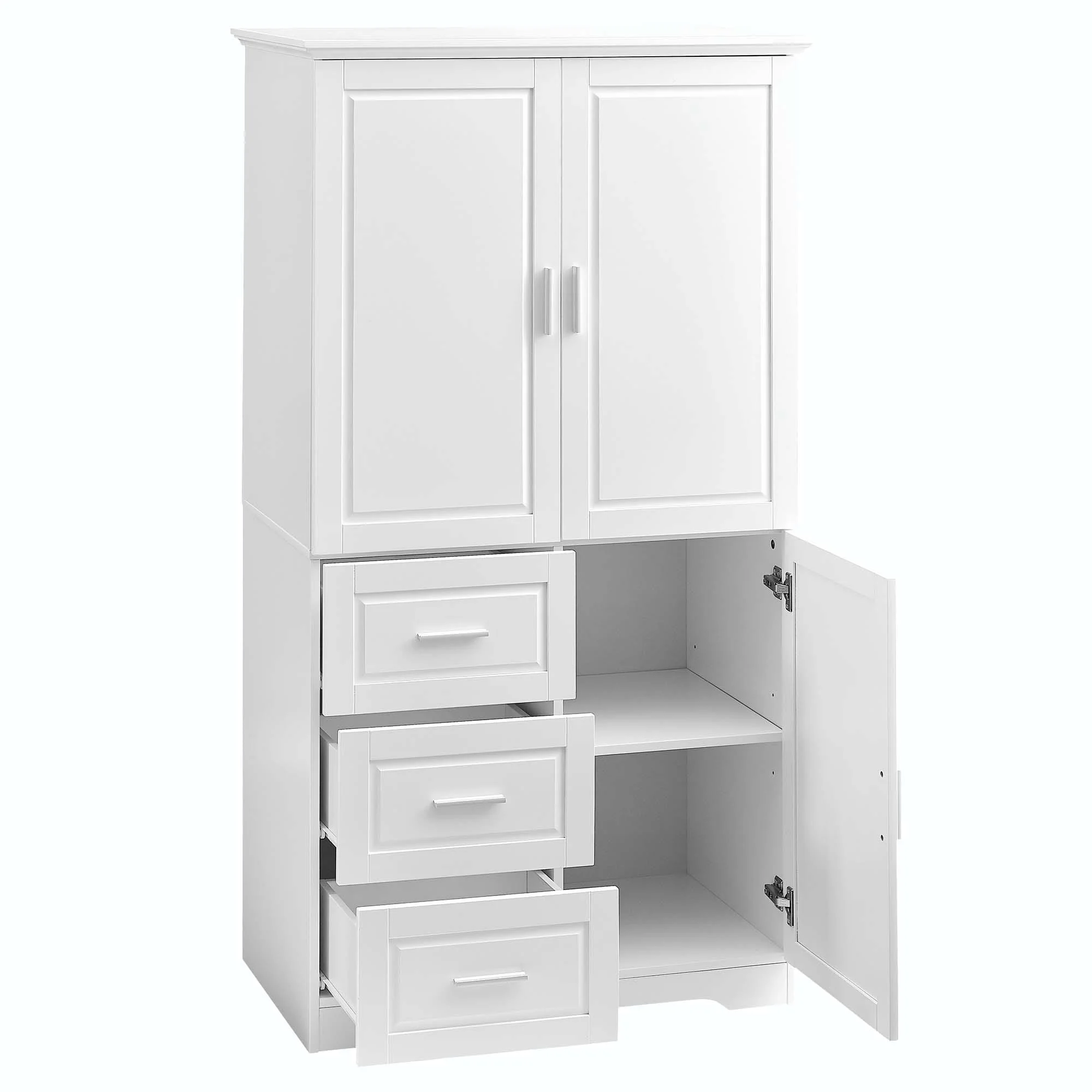 Bathroom Storage Cabinet with Drawers and Adjustable Shelf