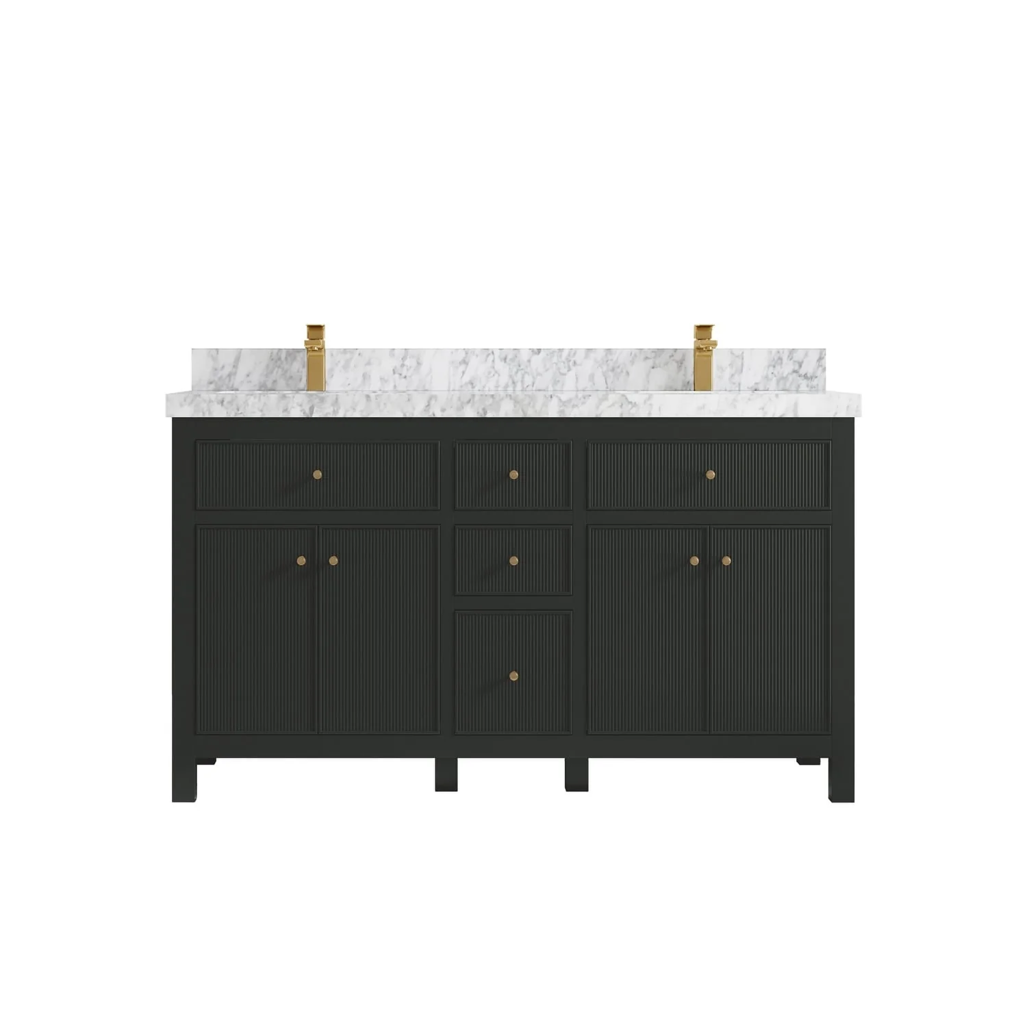 Willow Collections 60 in. W x 22 in D. Sonoma Free Standing Reeded Double Sink Bathroom Vanity with Countertop