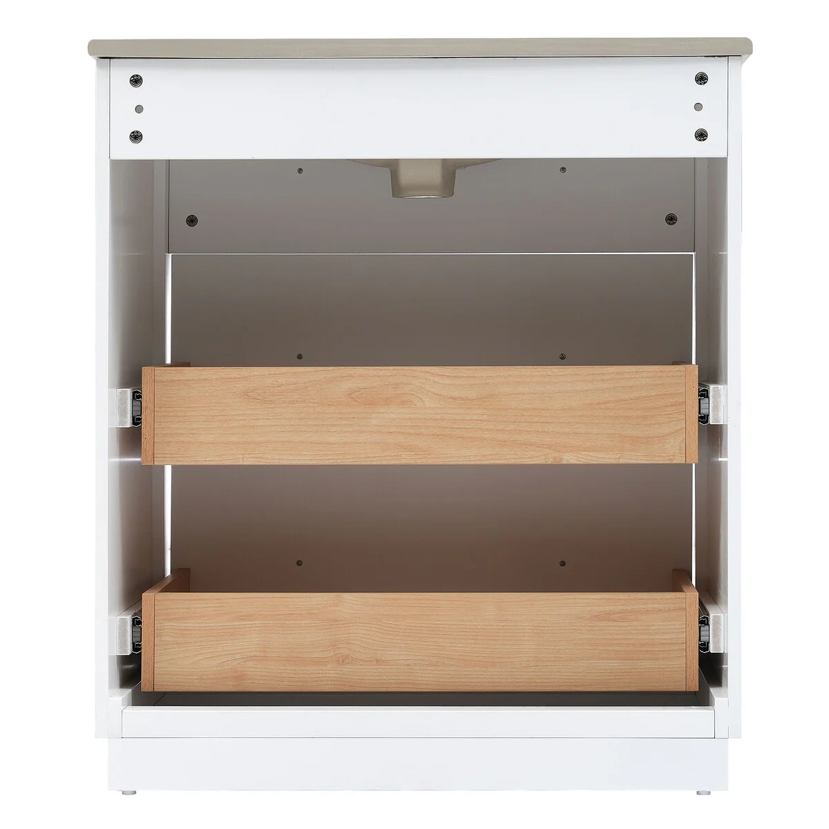30-Inch Modern White Bathroom Vanity Cabinet with two drawers