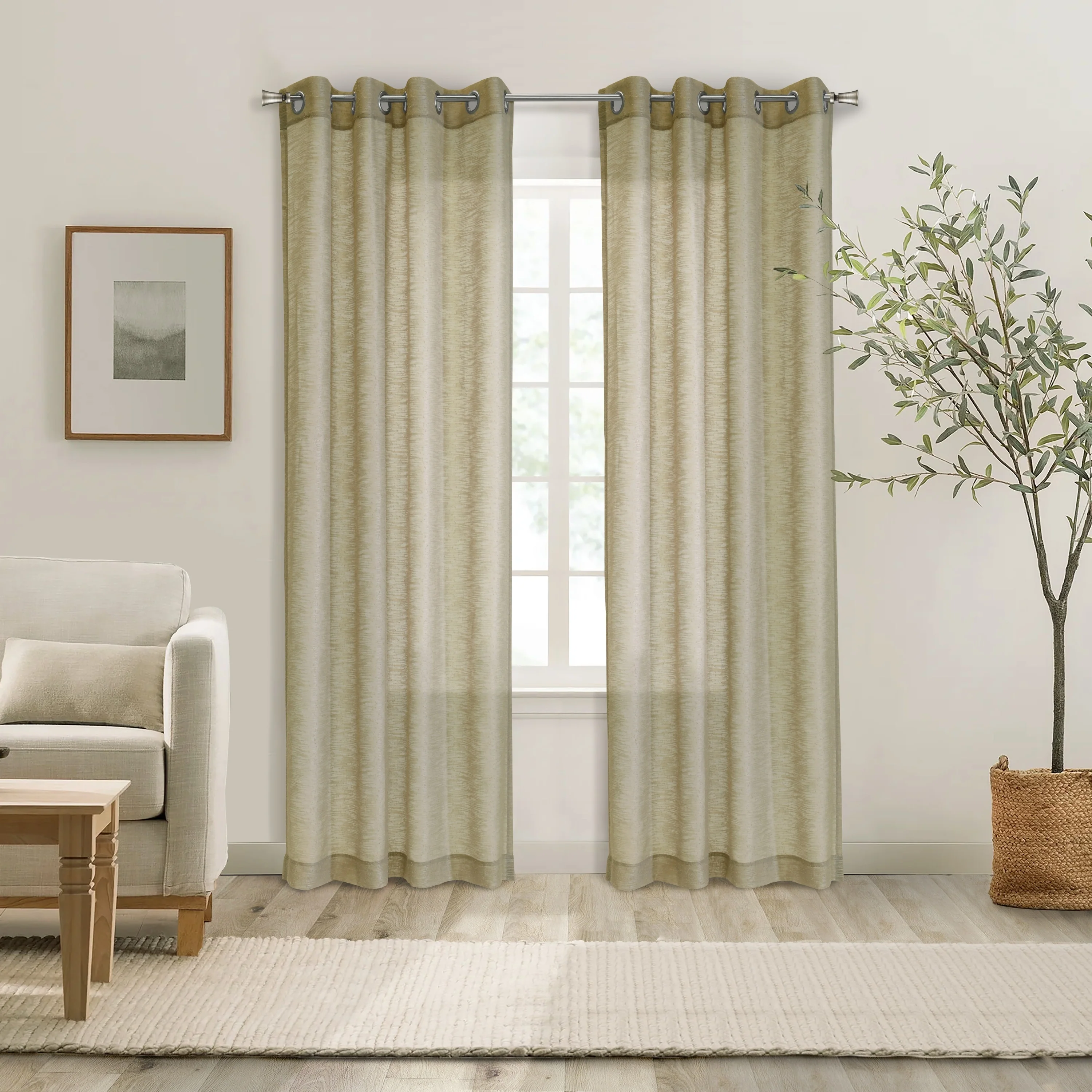 Boucle Sheer Grommet Curtain Panel