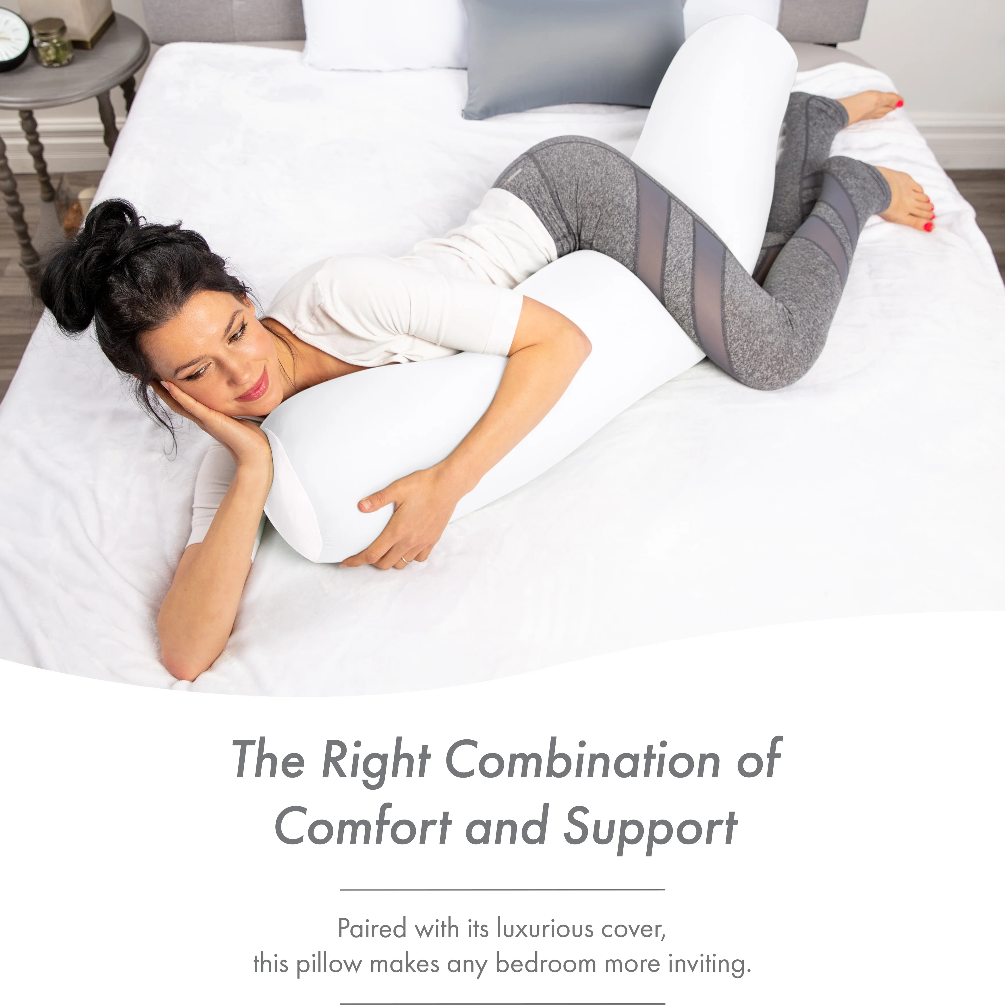 Straight Body Pillow, Premium Microbead,Side Sleeping / Pregnant Women