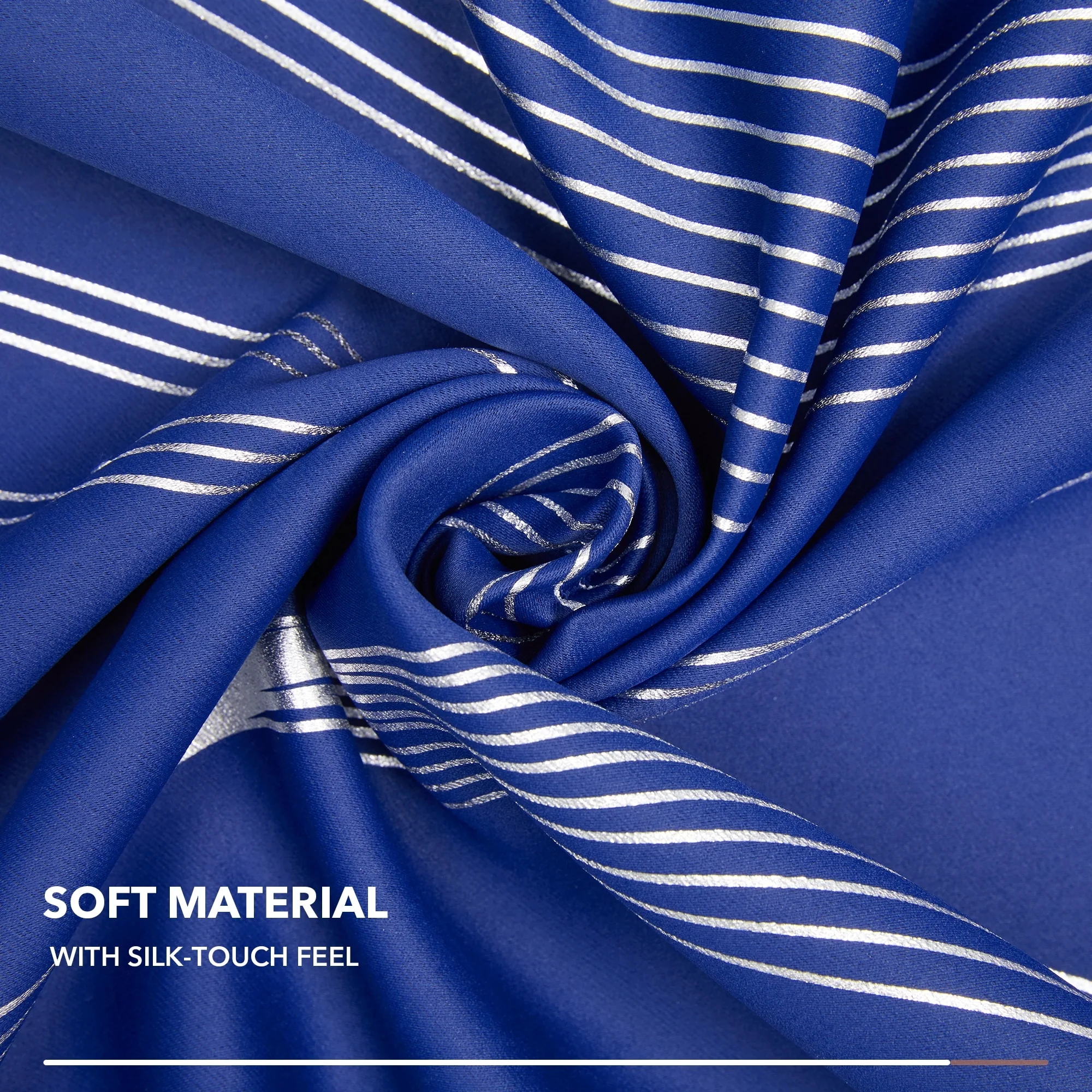 Deconovo Silver Wave 52 Width Curtain Panel Pair (2 Panel)