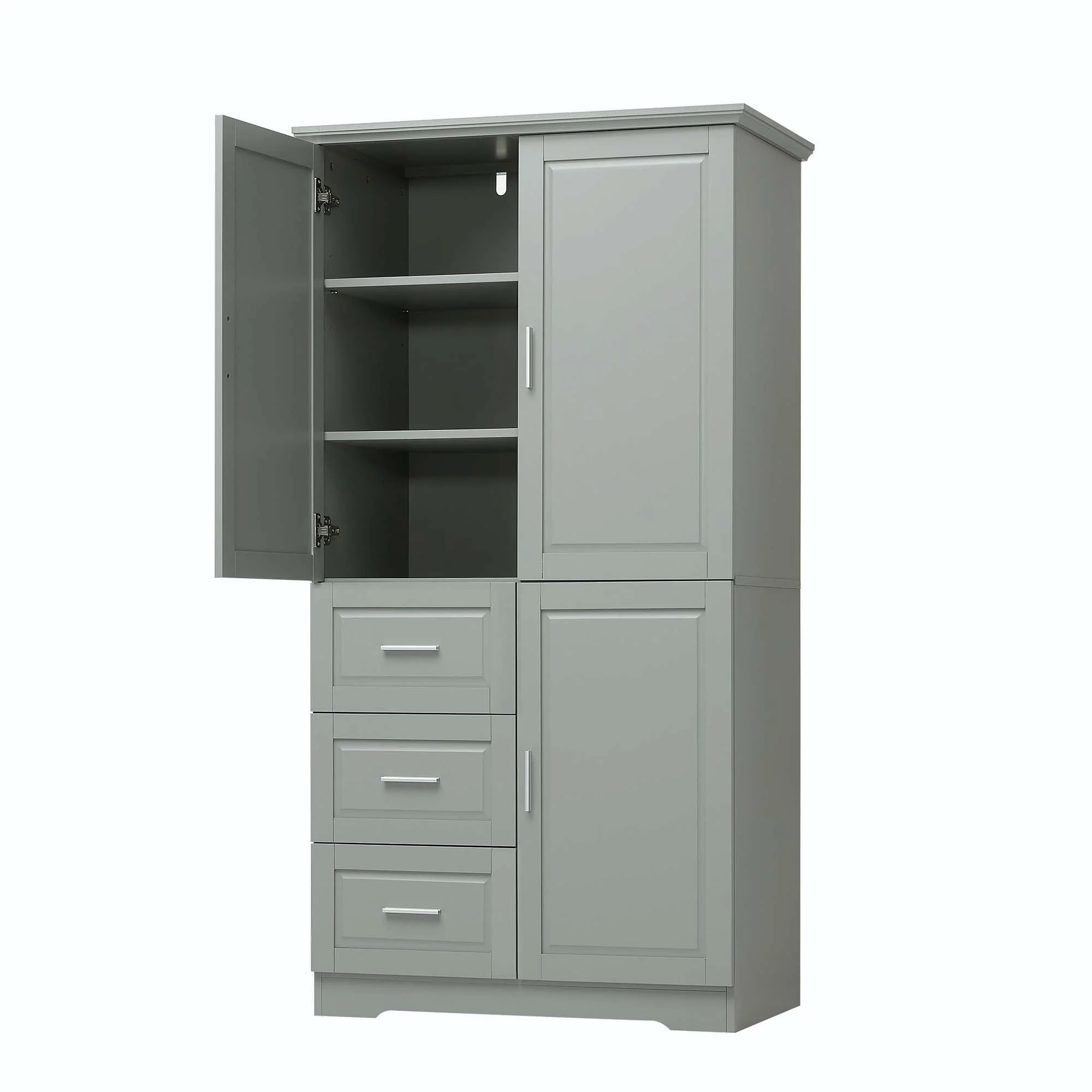 Bathroom Storage Cabinet with Drawers and Adjustable Shelf