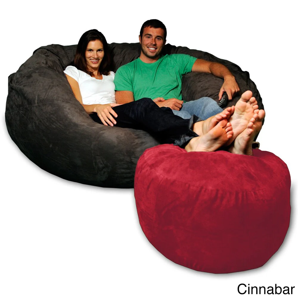 Memory Foam Ottoman Only, Soft and Comfy MicroSuede Bean Bag Ottoman for Adults and Kids
