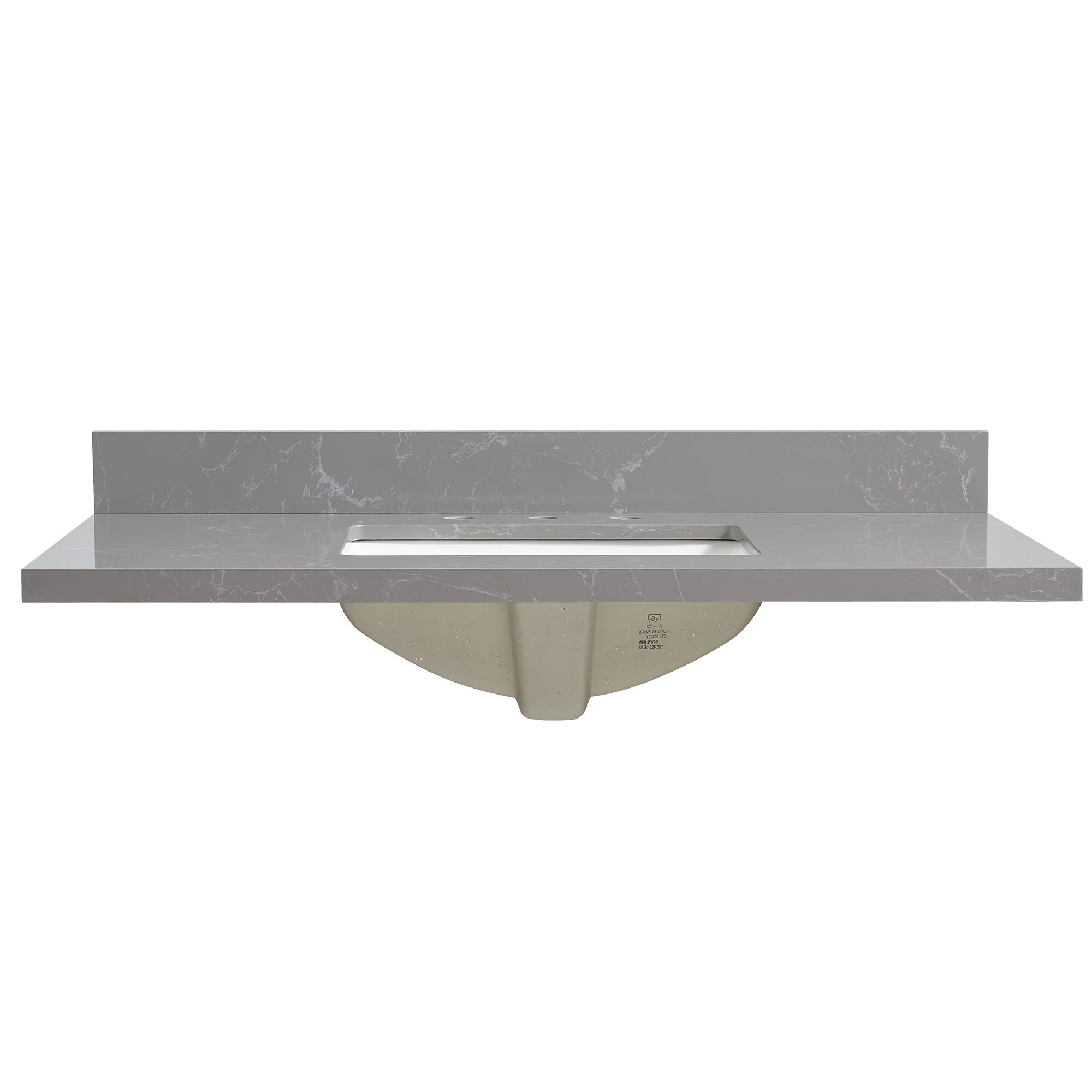 Jaen Composite Stone Vanity Top with White Rectangular Sink