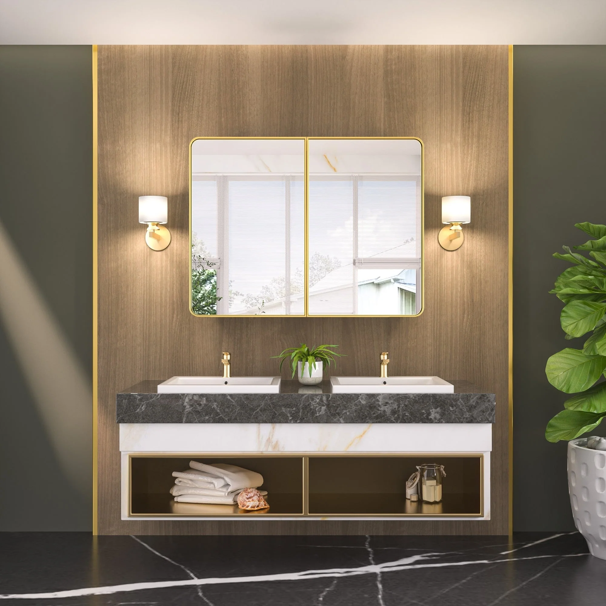 KEONJINN Medicine Cabinets for Bathroom with Mirror, Stainless Steel 1-3 Framed Doors