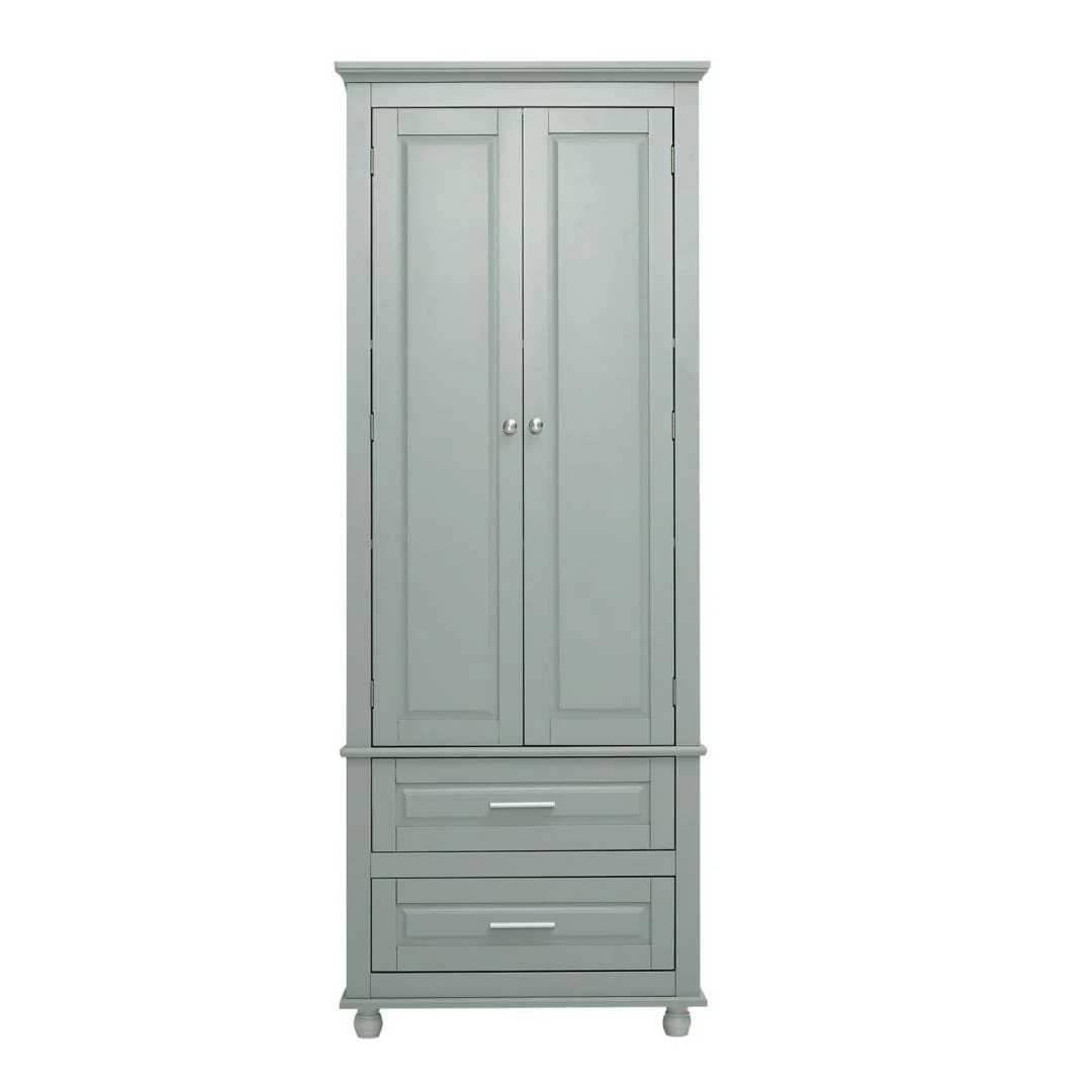 Tall Storage Cabinet with Two Drawers for Bathroom/Office