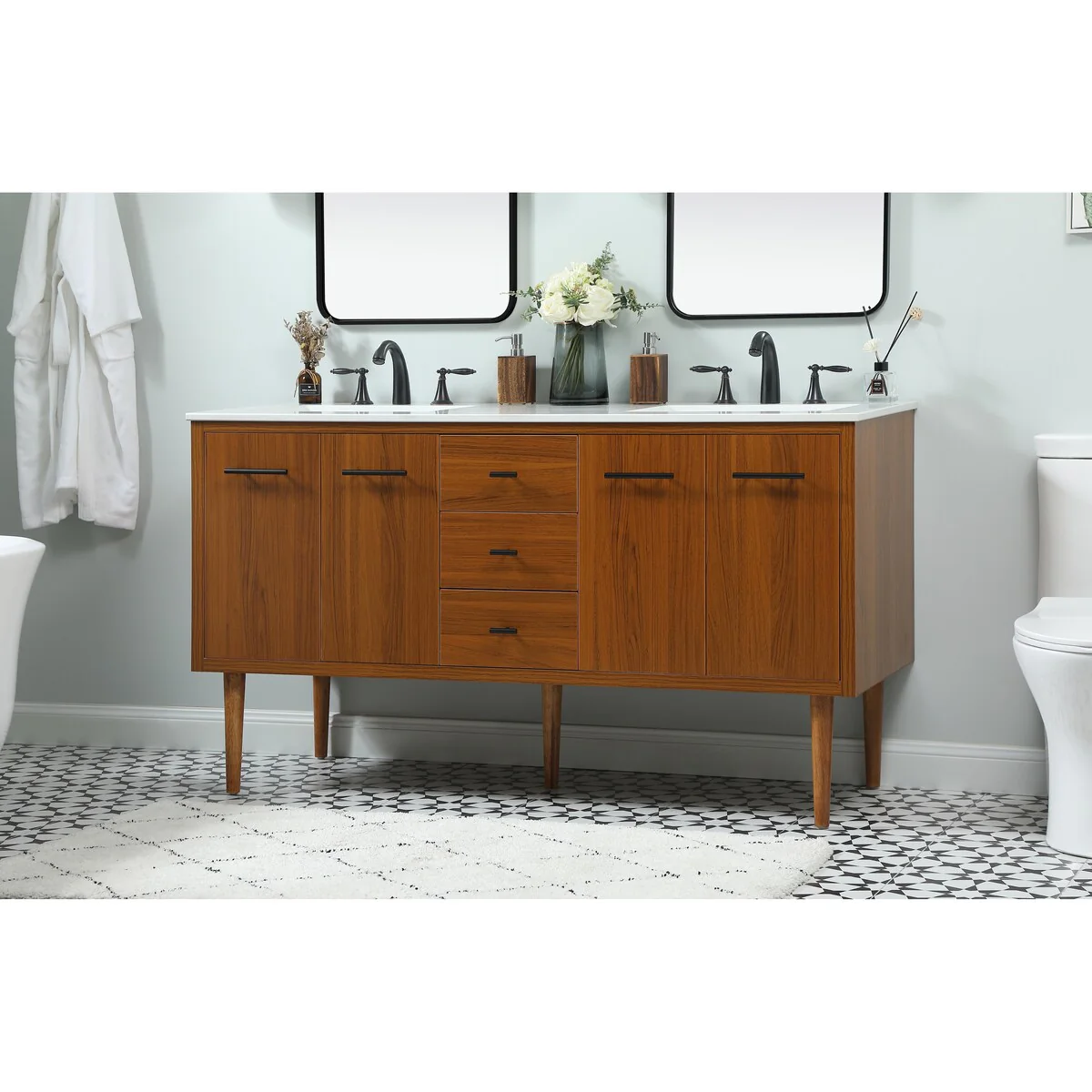 Fern 60 Inch Double Bathroom Vanity