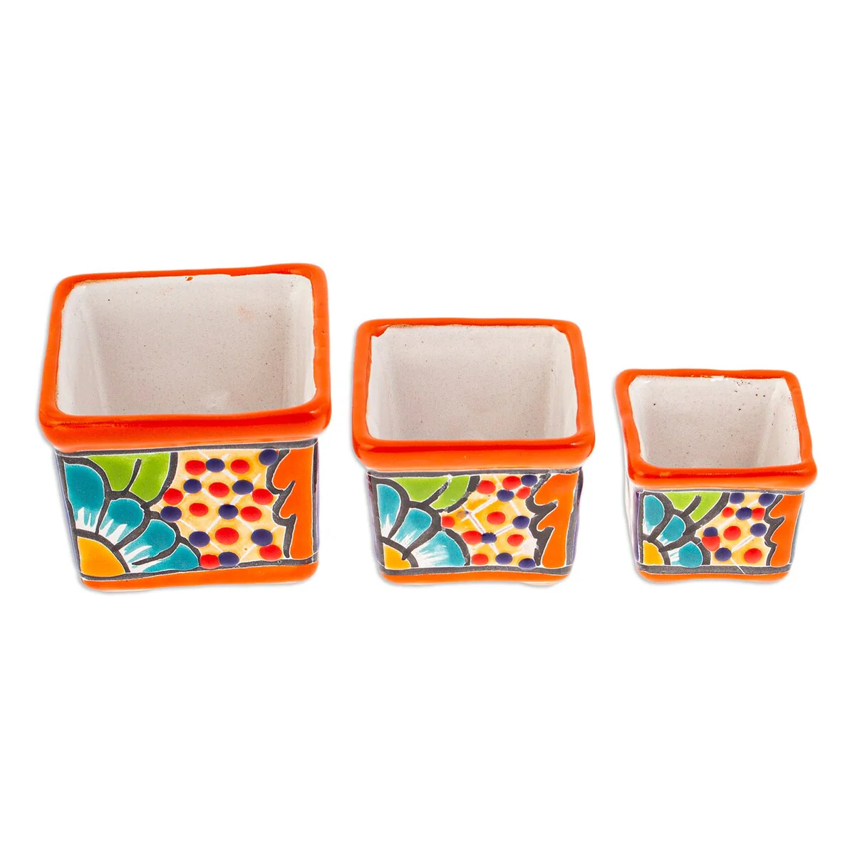 Novica Handmade Hacienda In Saffron Mini Flower Pots (Set Of 3)