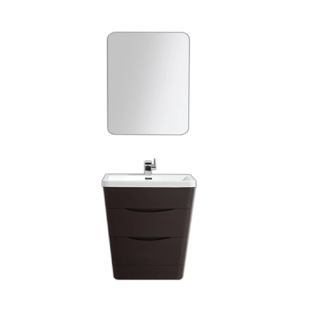 Eviva Victoria 31-inch Chest Nut Modern Bathroom Vanity with White Integrated Acrylic Sink