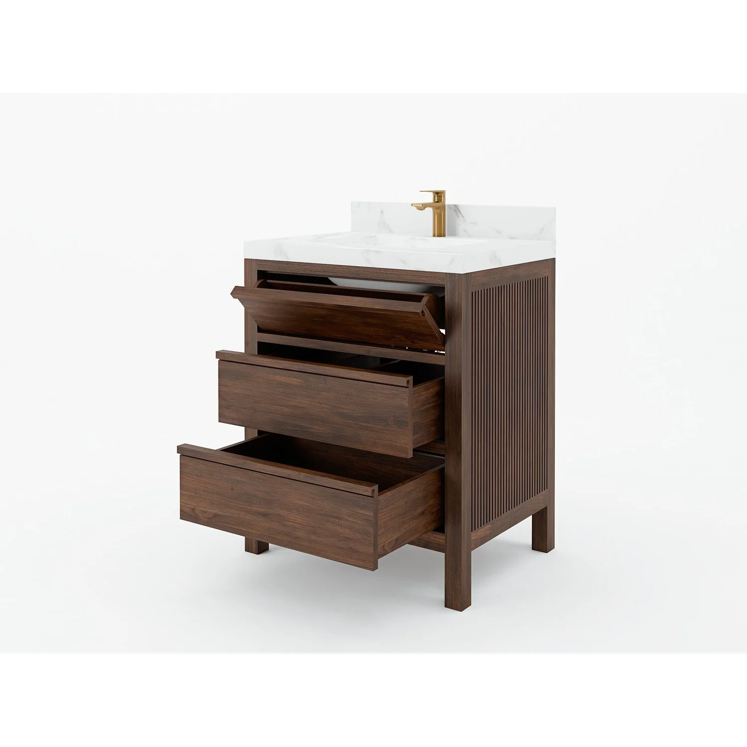 Willow Collections 30 in. W x 22 in. D Elizabeth Solid Teak Wodd Single Sink Bathroom Vanity with Countertop