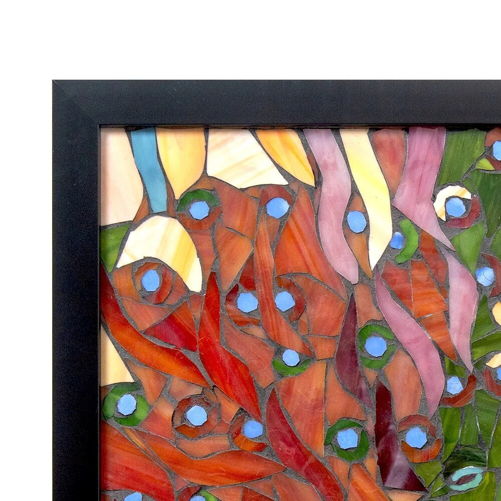 Peacock Mosaic Art Glass Wall Panel