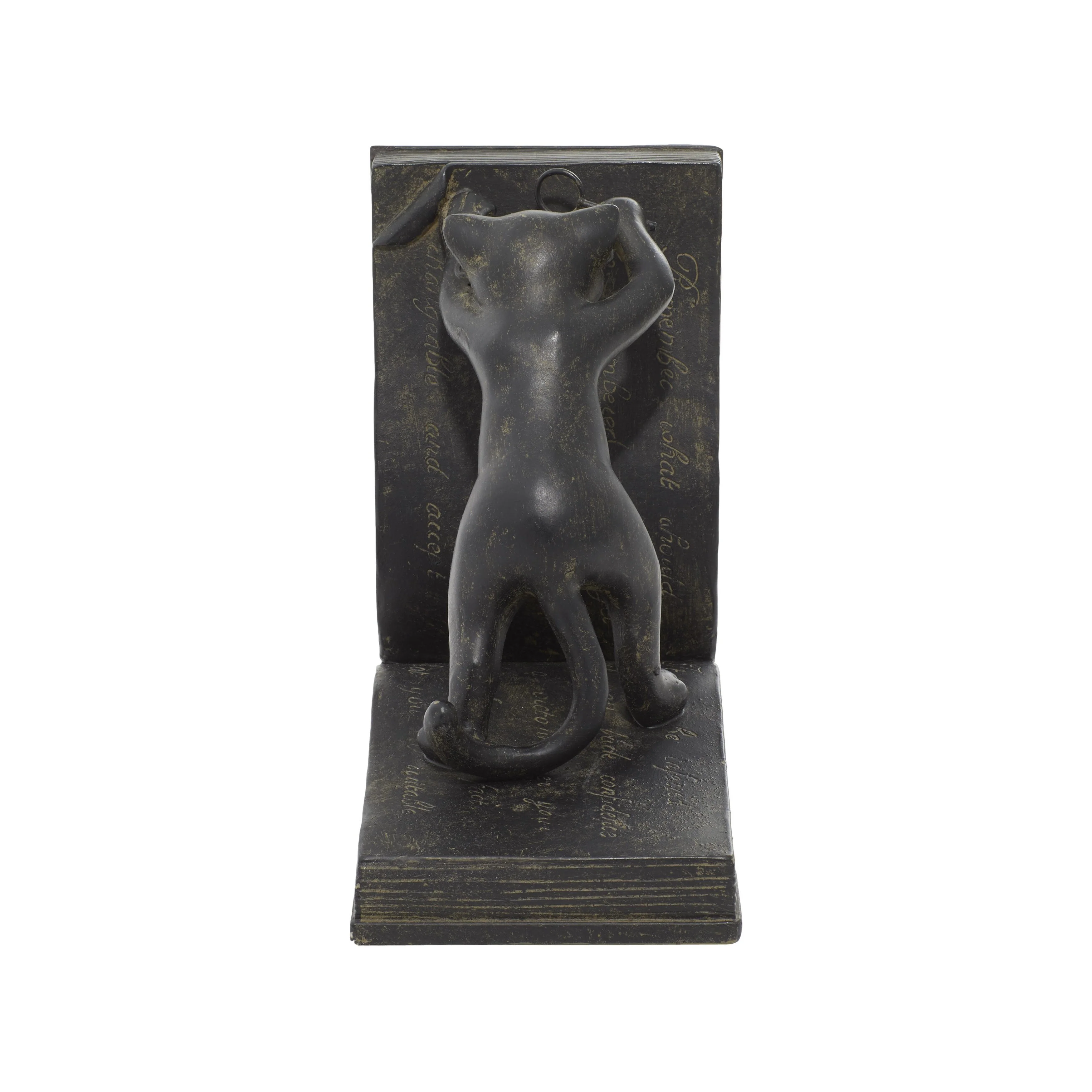 Black Polystone Eclectic Bookends Animals (Set of 2)