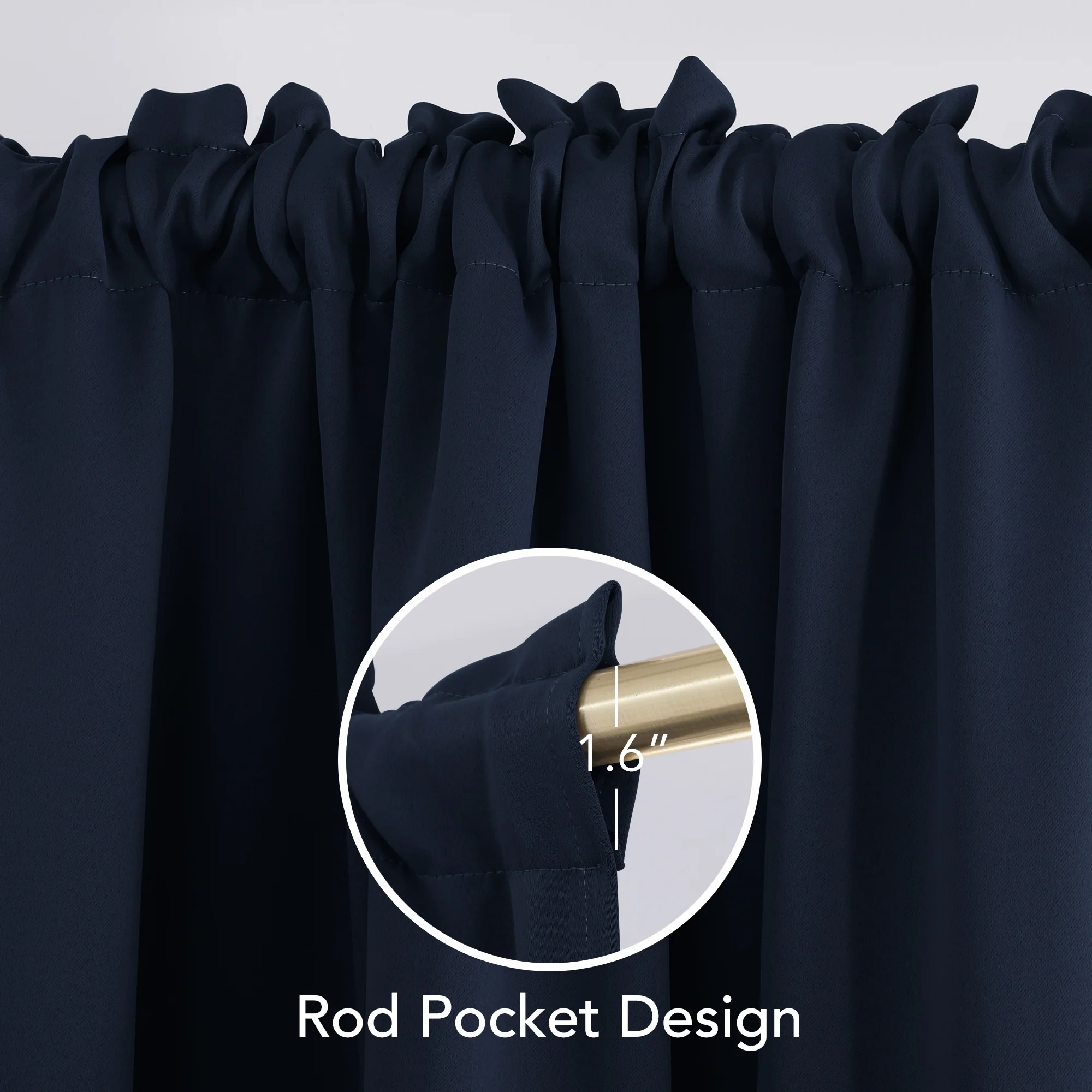 Deconovo Solid Rod Pocket Curtain Panel Pair (2 Panel)