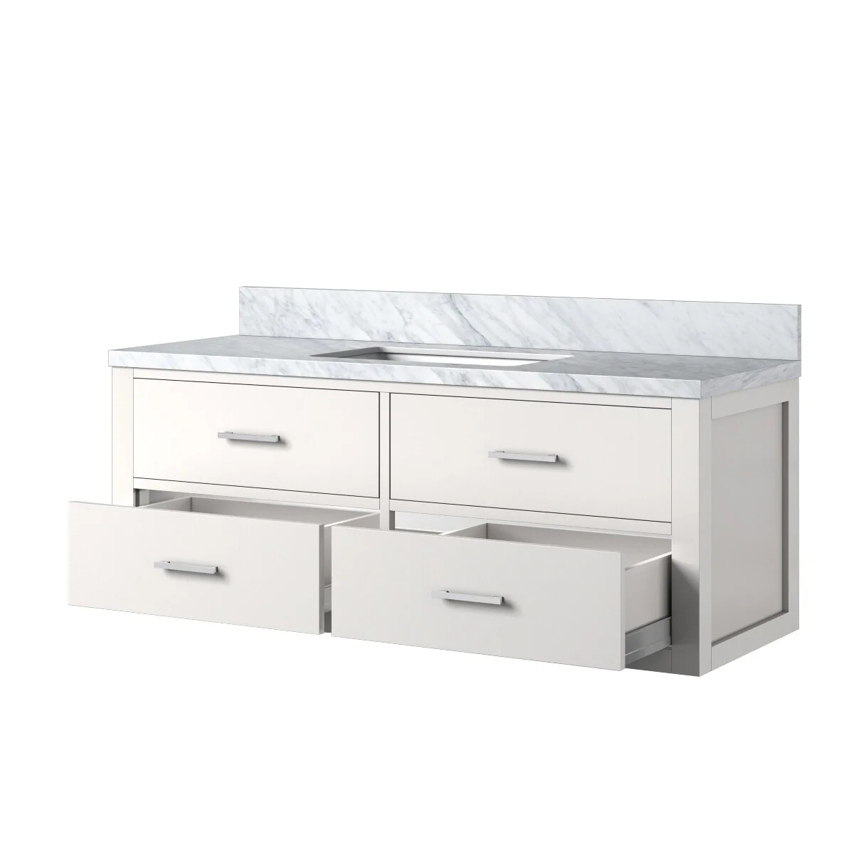 Castor Bath Vanity with Carrara Marble Top and Sink